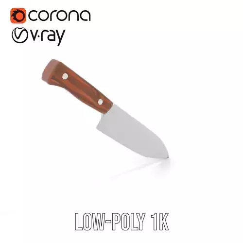 Ebony Chef Knife model pack Low-poly 3D model 7
