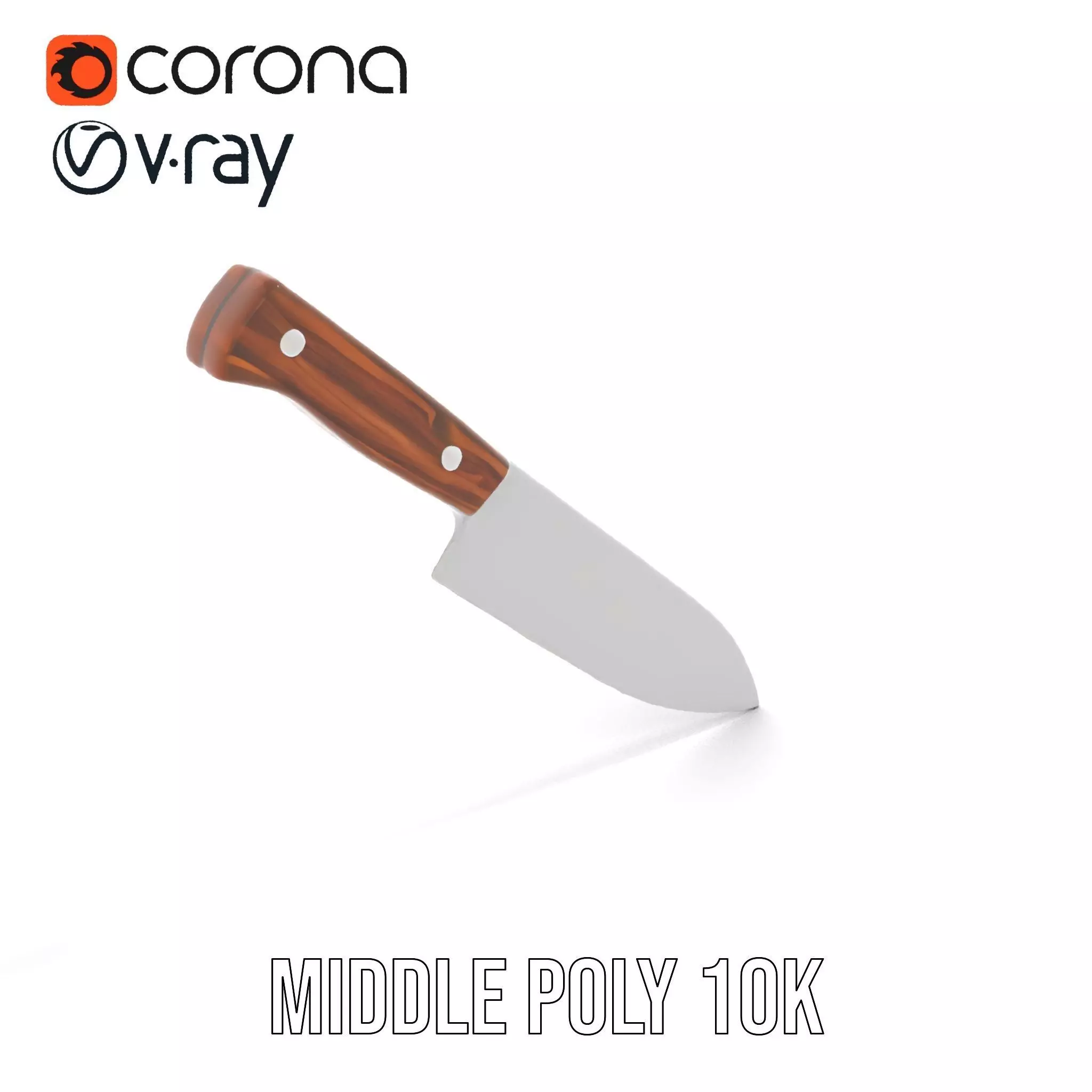 Ebony Chef Knife model pack Low-poly 3D model_13