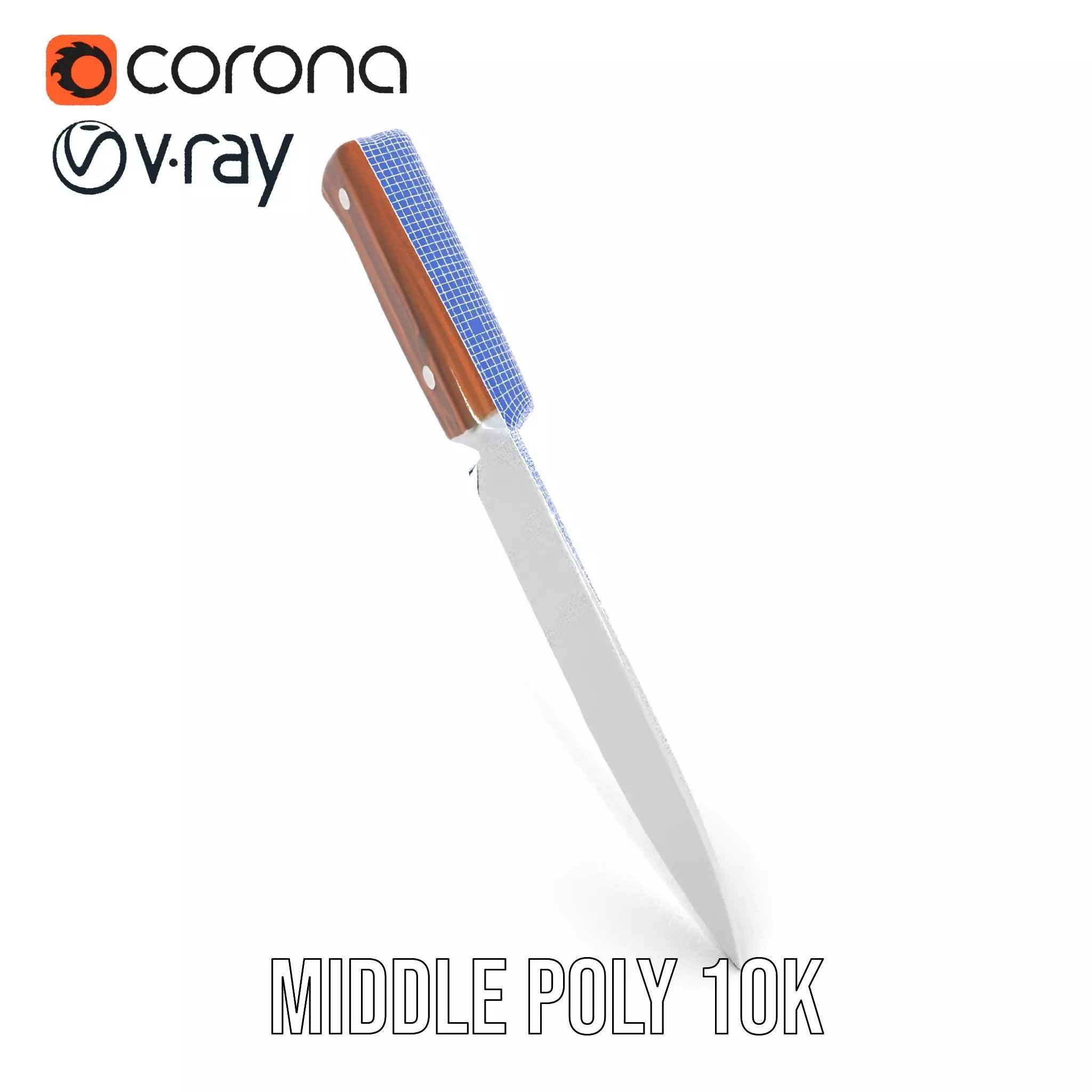 Ebony Chef Knife model pack Low-poly 3D model_22