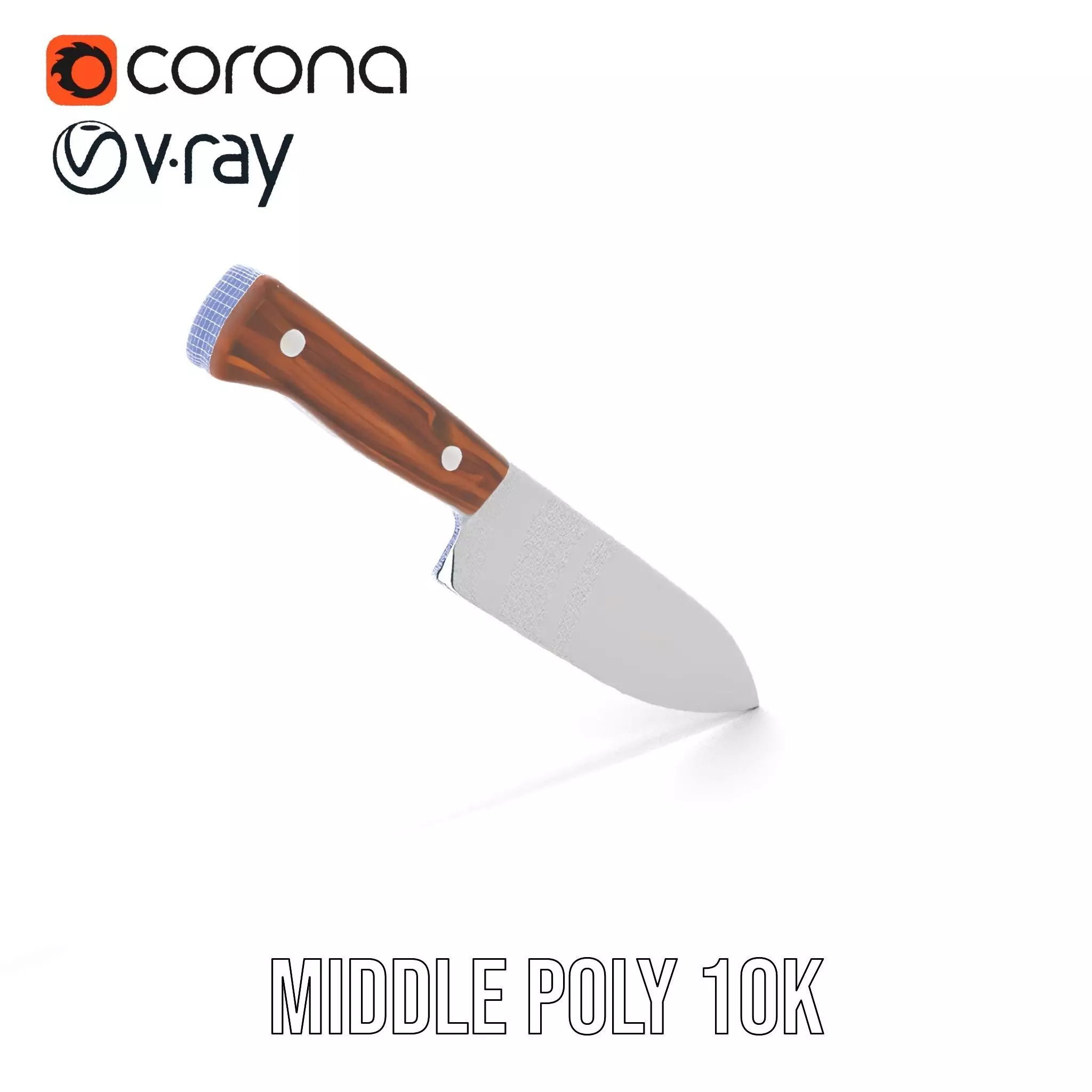 Ebony Chef Knife model pack Low-poly 3D model_19
