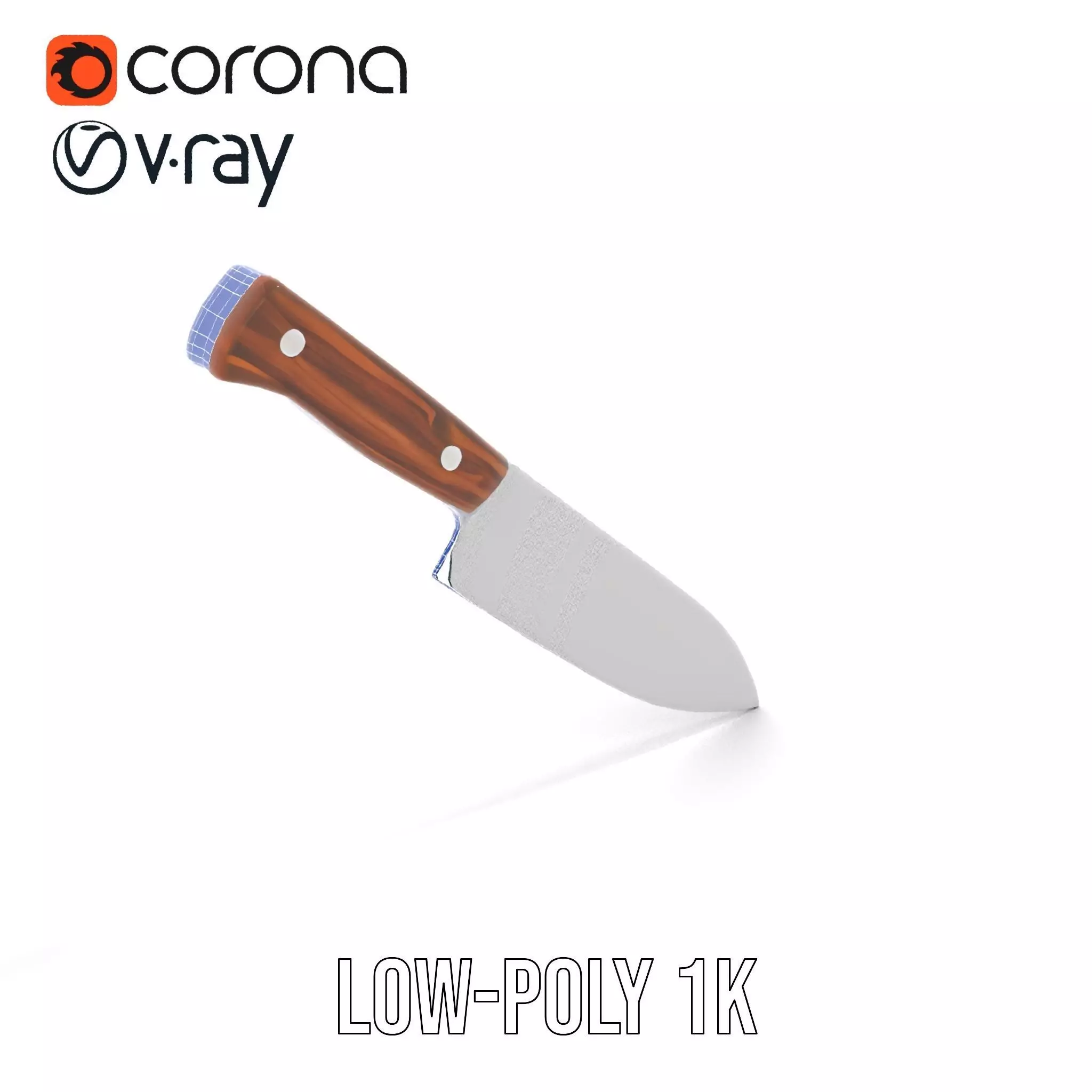 Ebony Chef Knife model pack Low-poly 3D model_25