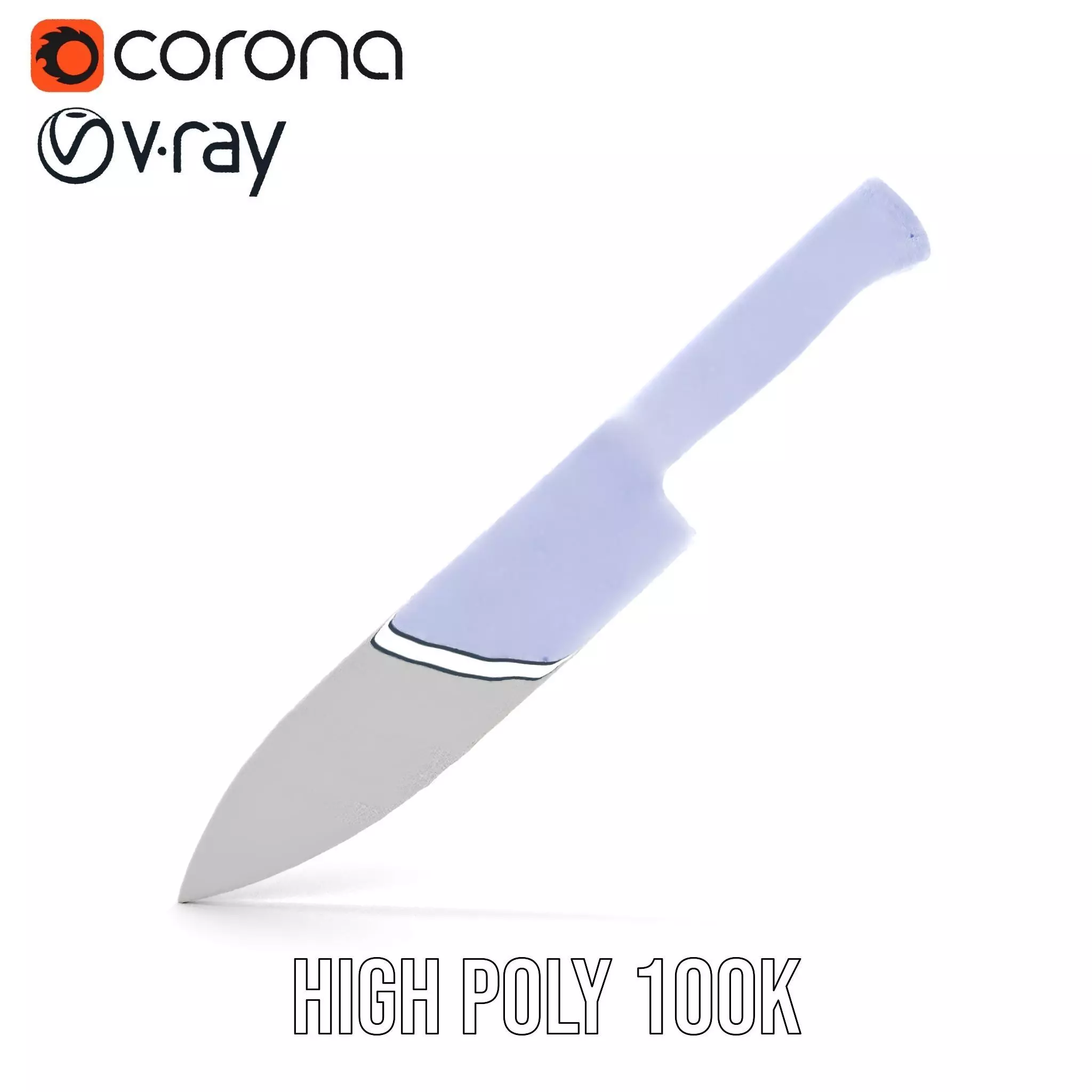 Ebony Chef Knife model pack Low-poly 3D model_33