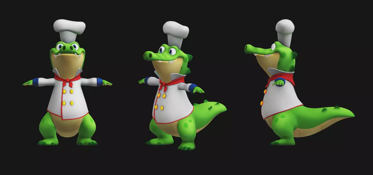 Crocodile cartoon 3D model