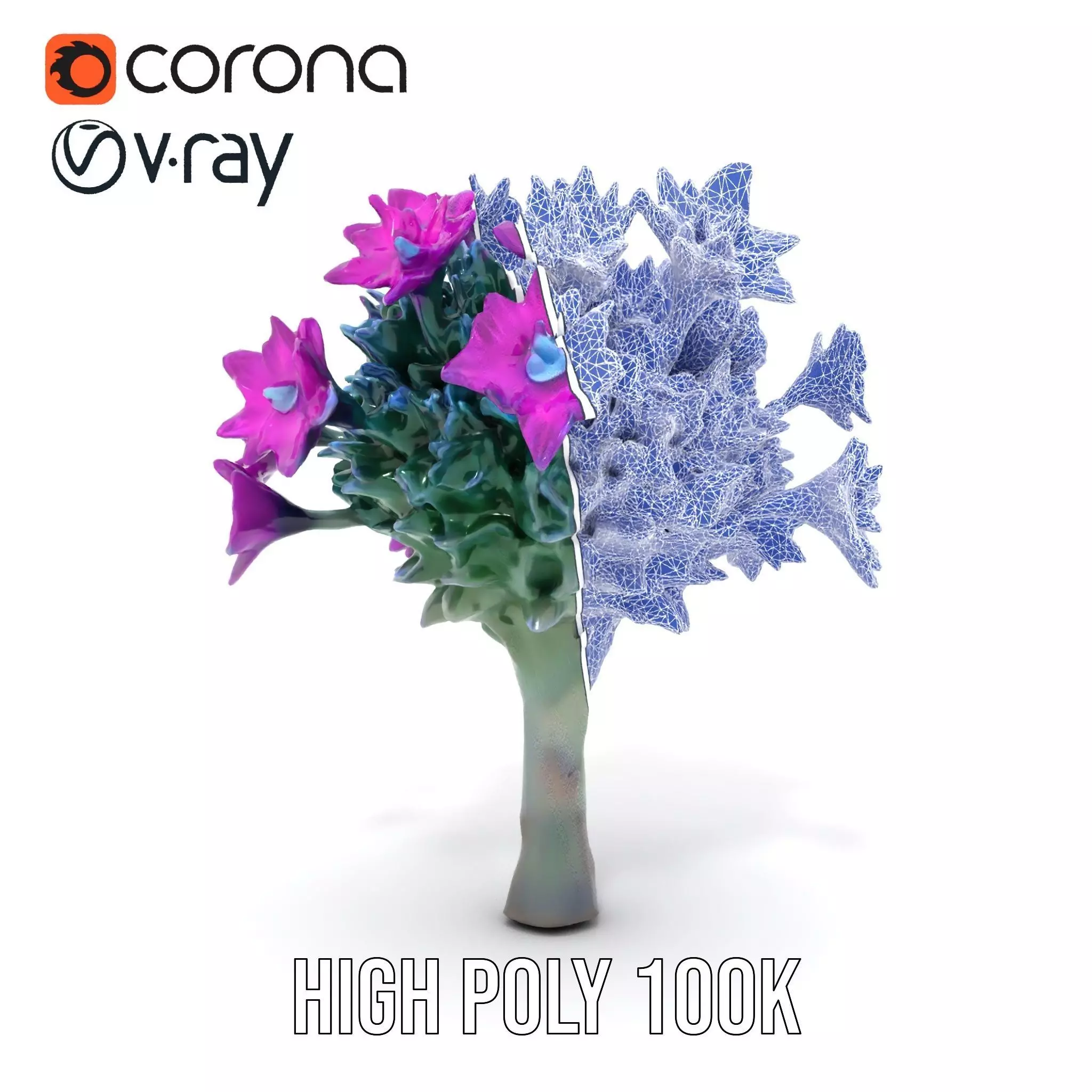 Vibrant Purple Flower model pack Low-poly 3D model_32