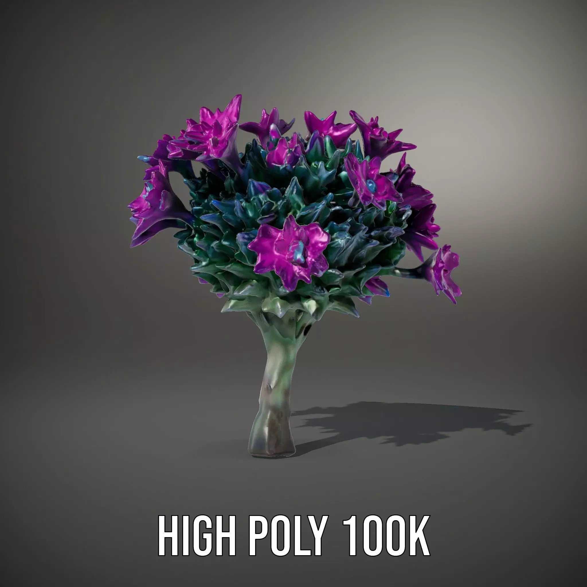 Vibrant Purple Flower model pack Low-poly 3D model_10