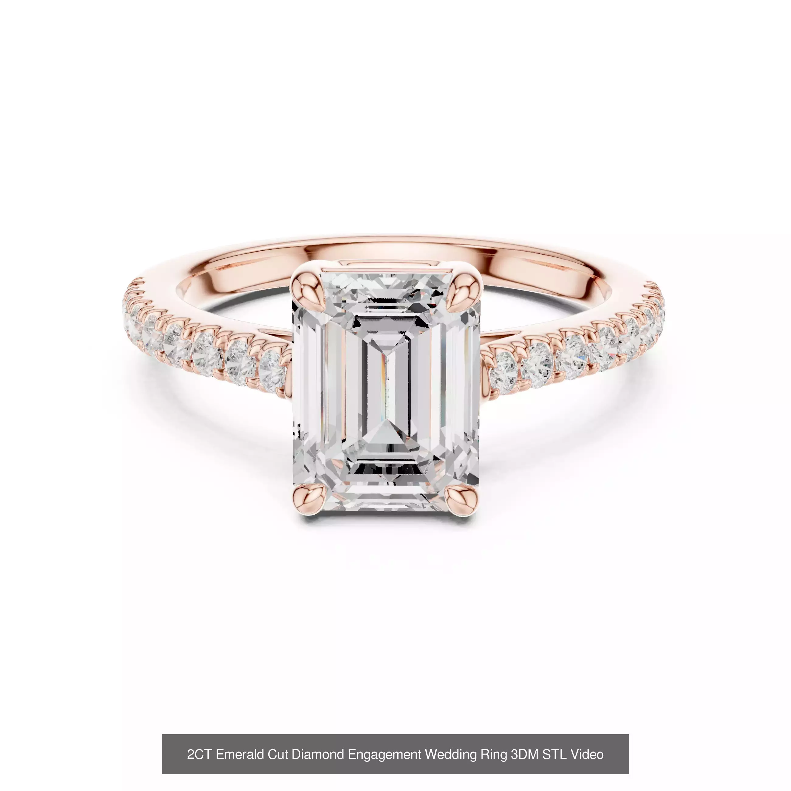 229 Emerald Cut Diamond Rings 3DM STL OBJ FBX 3 Render Video 3D Model Collection_210