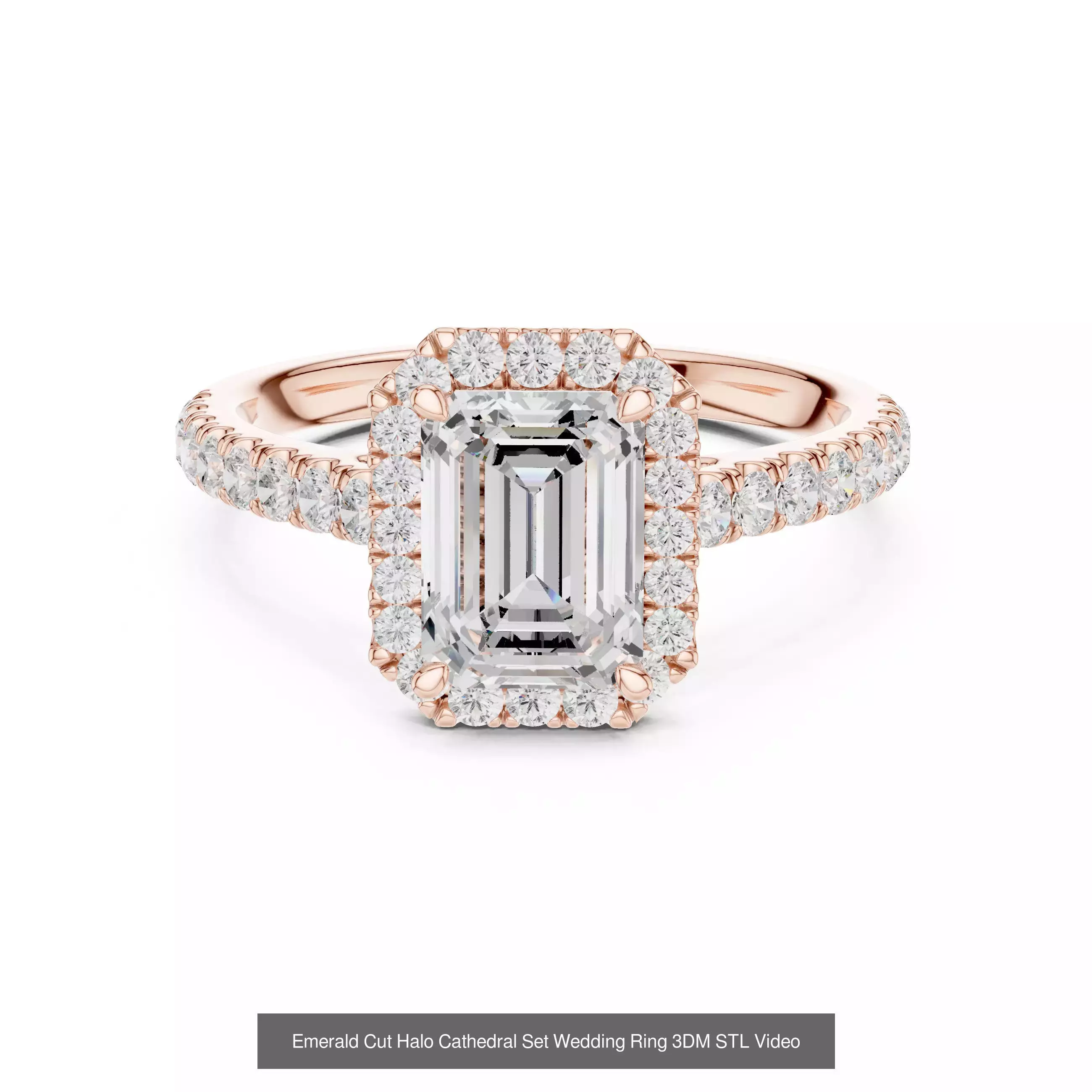 229 Emerald Cut Diamond Rings 3DM STL OBJ FBX 3 Render Video 3D Model Collection_175