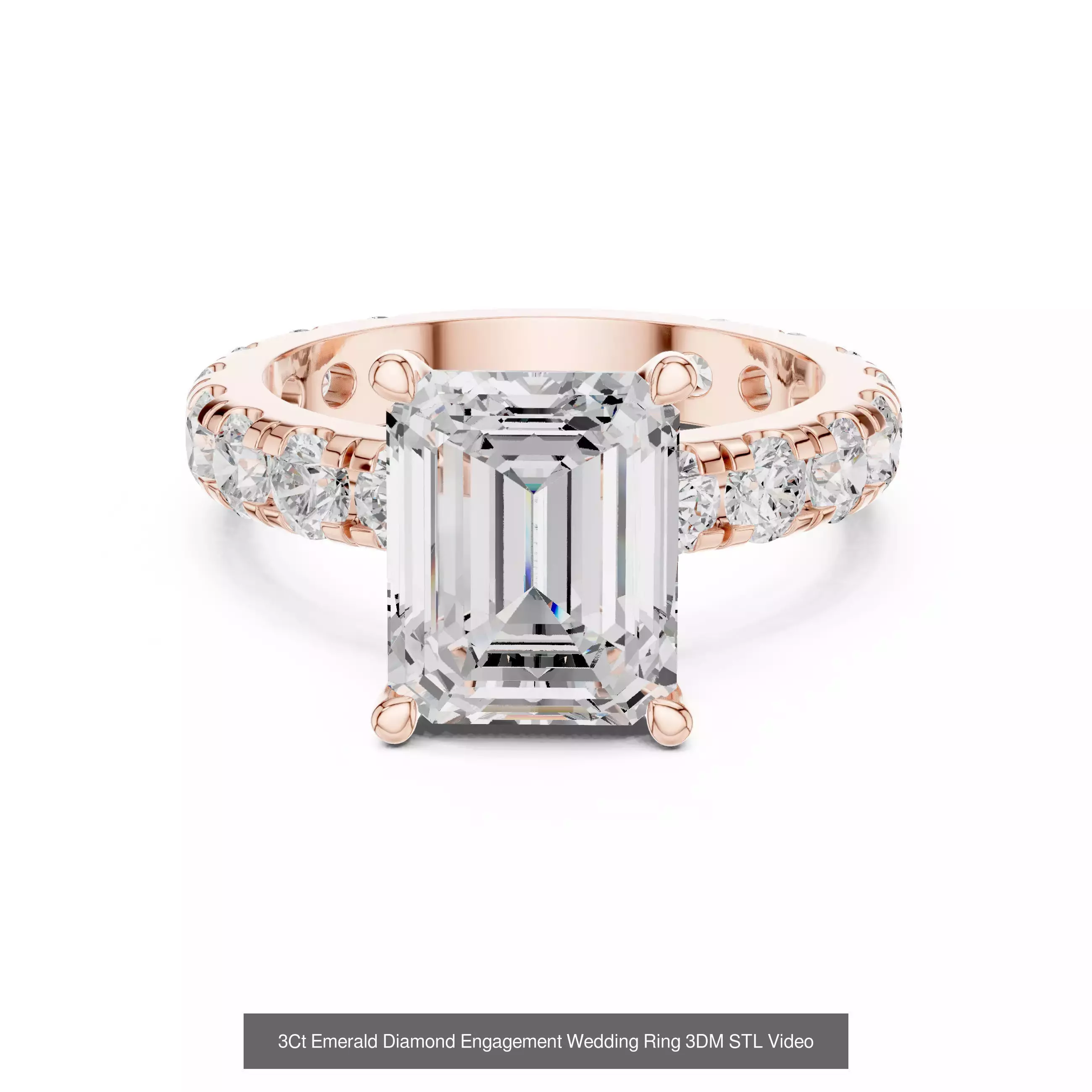 229 Emerald Cut Diamond Rings 3DM STL OBJ FBX 3 Render Video 3D Model Collection_61