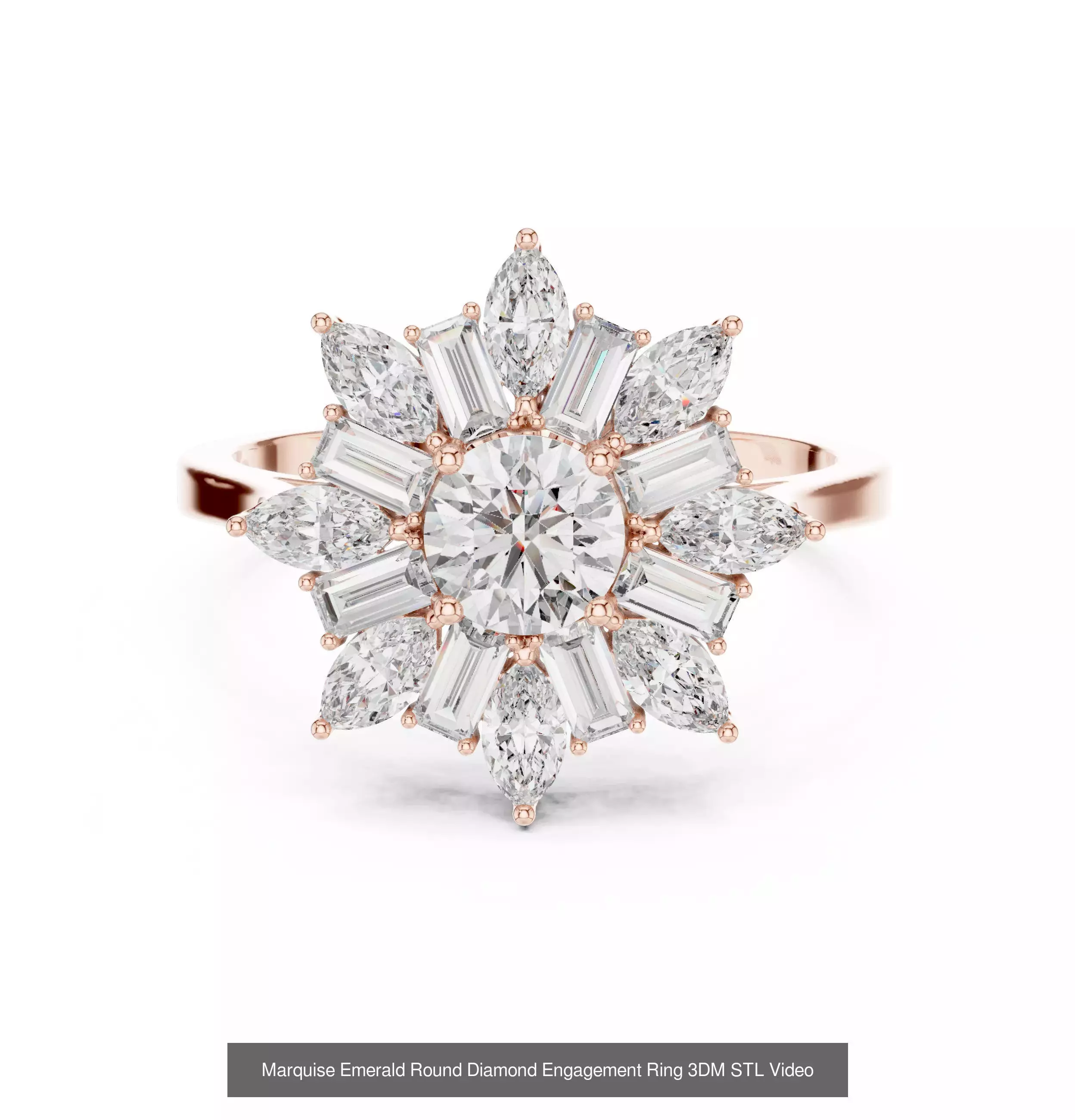 229 Emerald Cut Diamond Rings 3DM STL OBJ FBX 3 Render Video 3D Model Collection_78