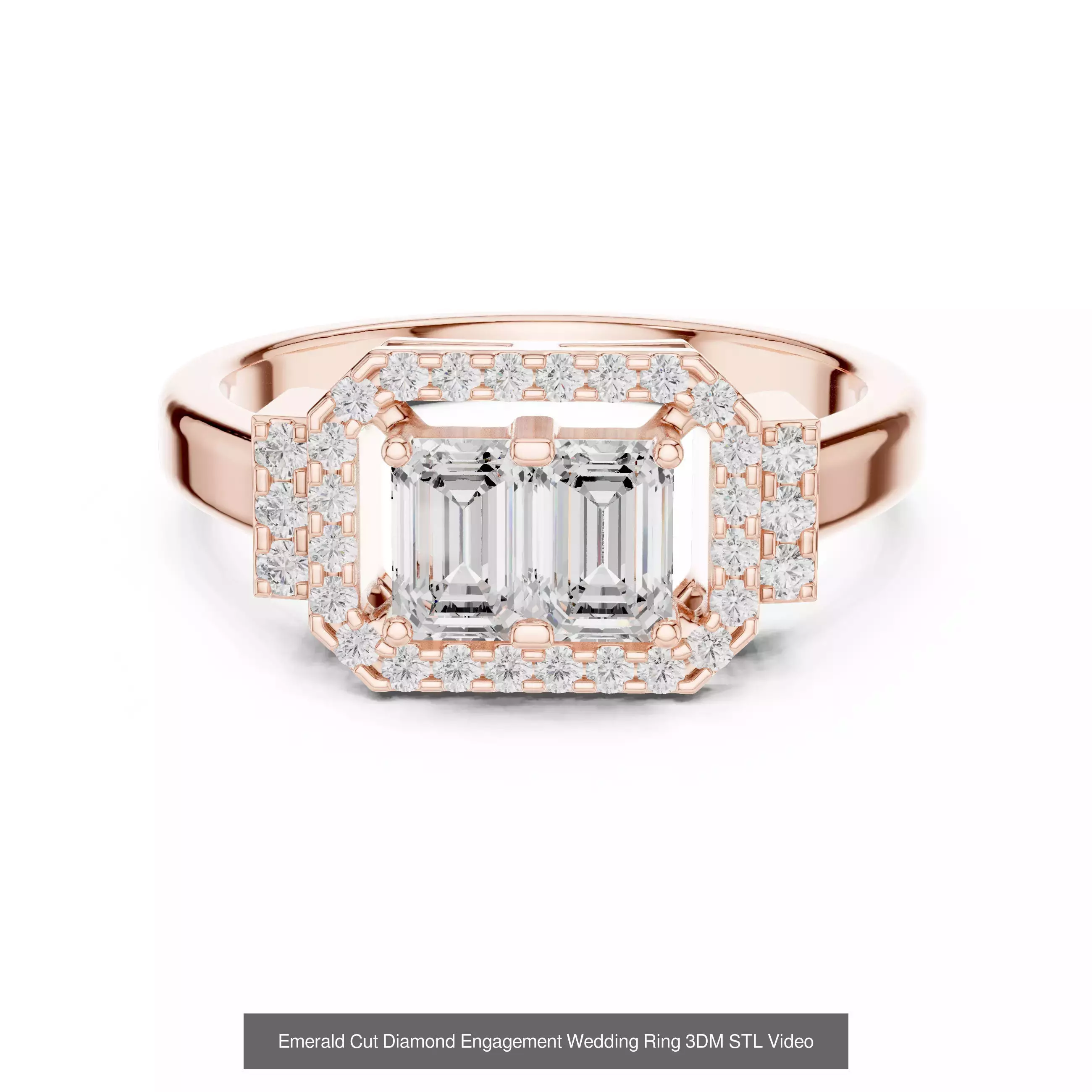 229 Emerald Cut Diamond Rings 3DM STL OBJ FBX 3 Render Video 3D Model Collection_146