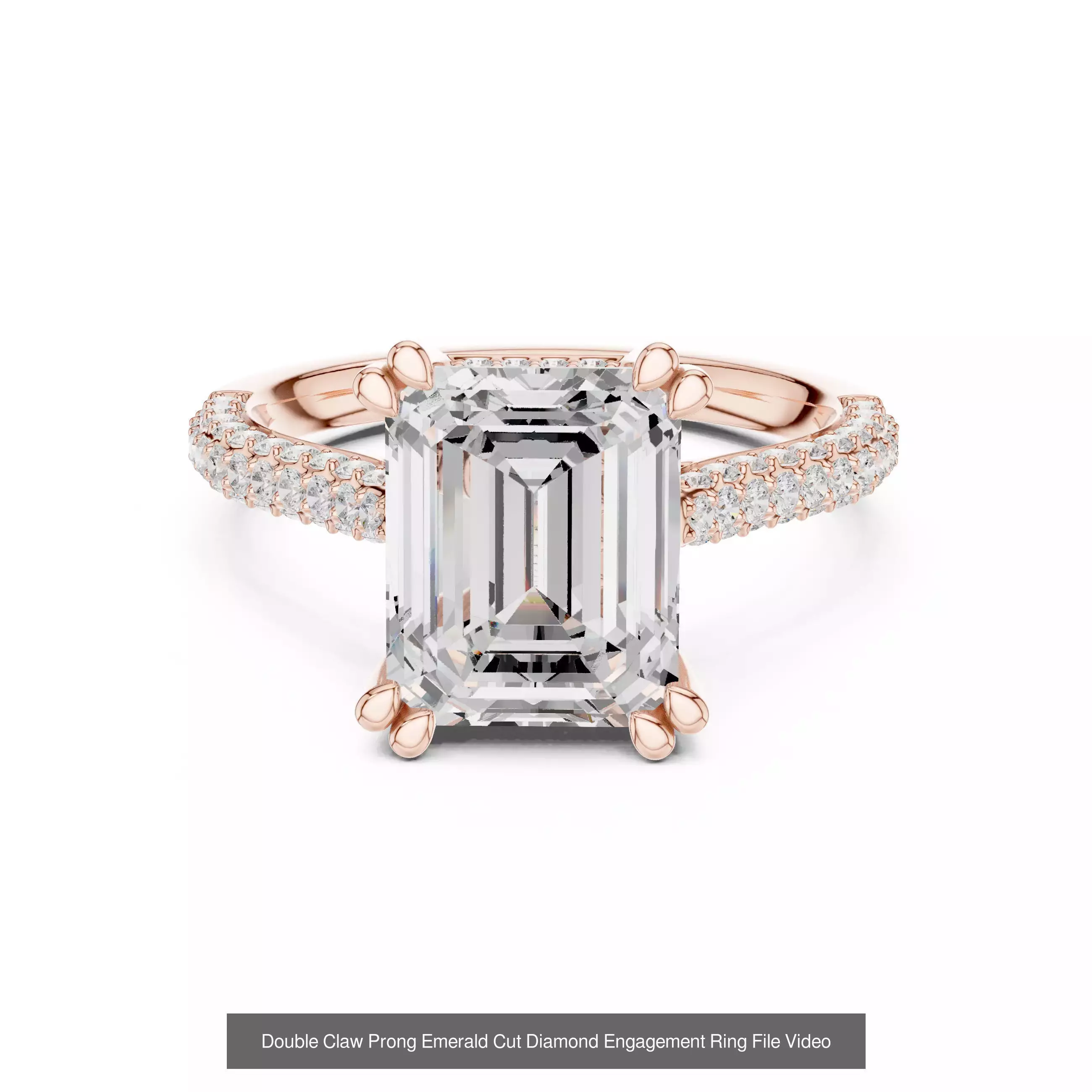 229 Emerald Cut Diamond Rings 3DM STL OBJ FBX 3 Render Video 3D Model Collection_203