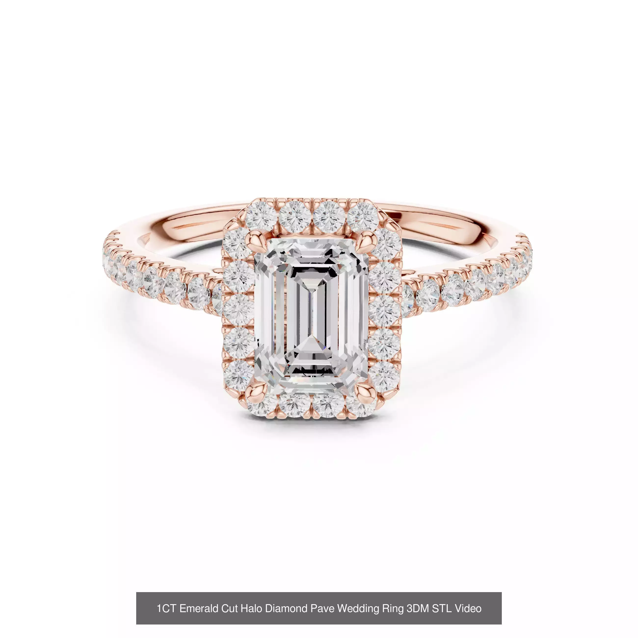 229 Emerald Cut Diamond Rings 3DM STL OBJ FBX 3 Render Video 3D Model Collection_191