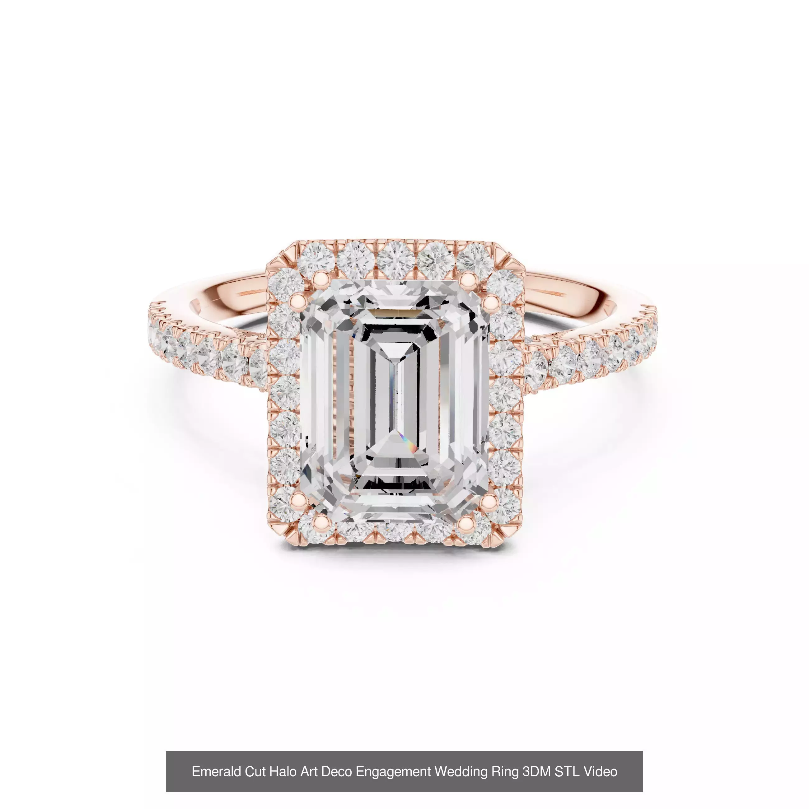 229 Emerald Cut Diamond Rings 3DM STL OBJ FBX 3 Render Video 3D Model Collection_200