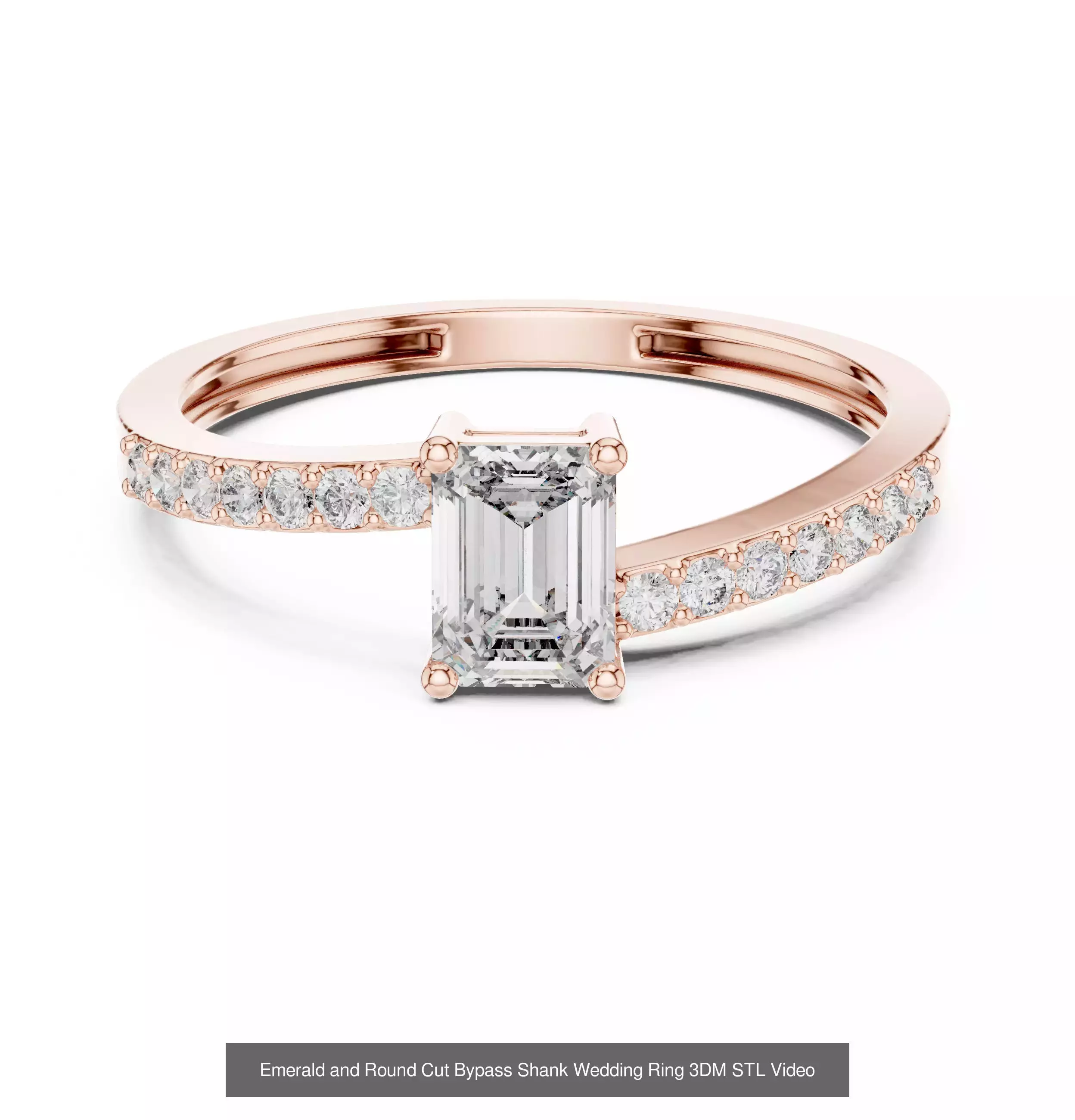 229 Emerald Cut Diamond Rings 3DM STL OBJ FBX 3 Render Video 3D Model Collection_79