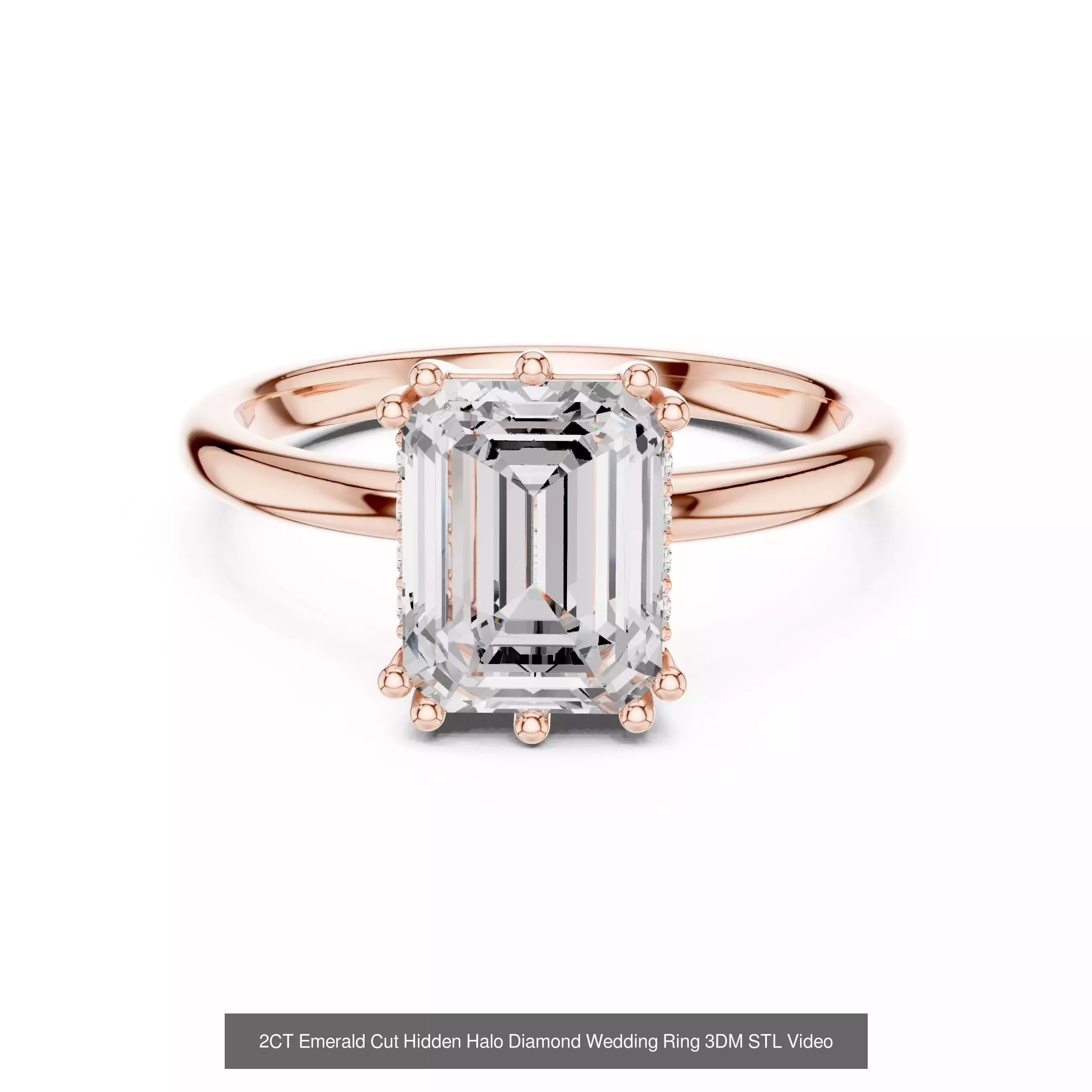 229 Emerald Cut Diamond Rings 3DM STL OBJ FBX 3 Render Video 3D Model Collection_199
