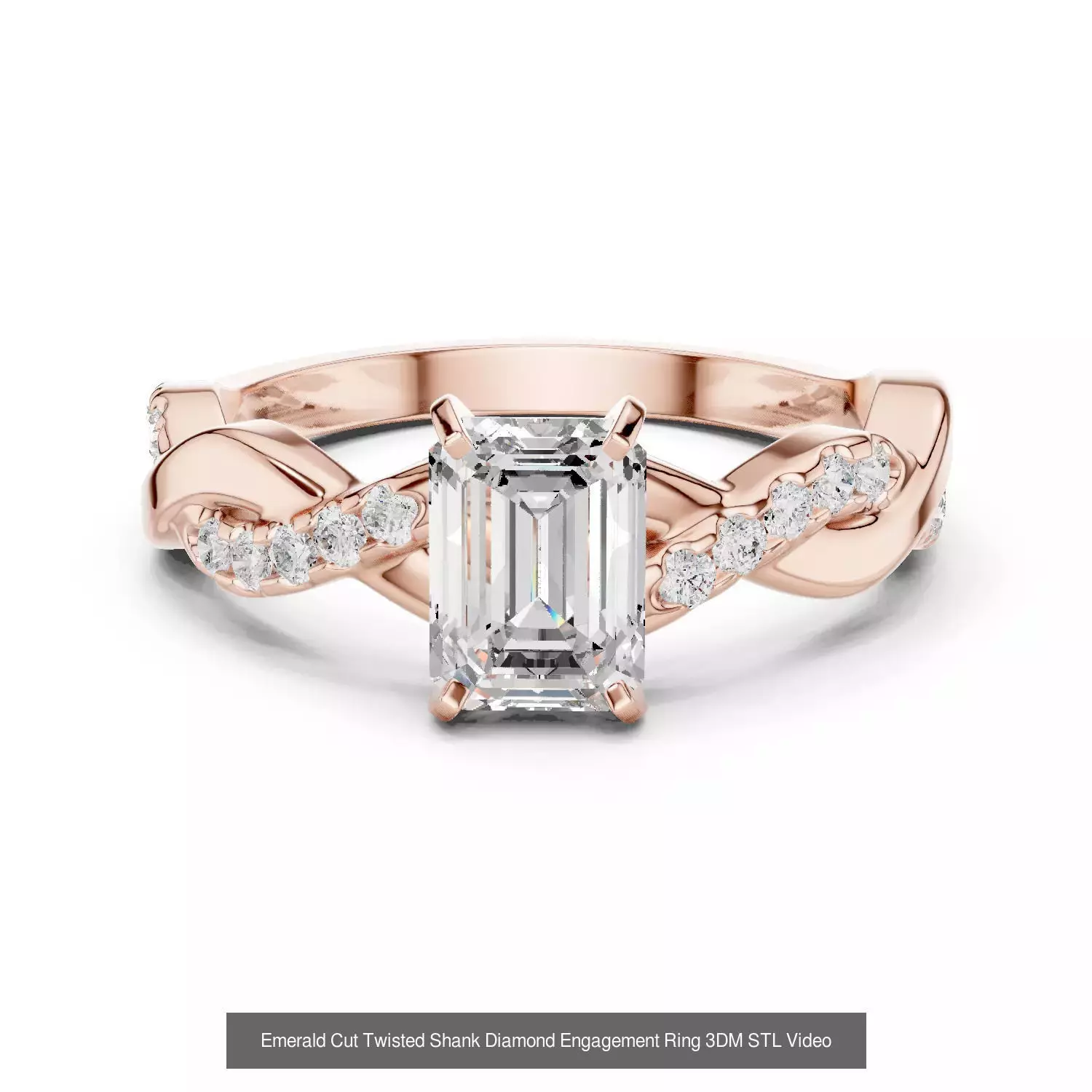 229 Emerald Cut Diamond Rings 3DM STL OBJ FBX 3 Render Video 3D Model Collection_47