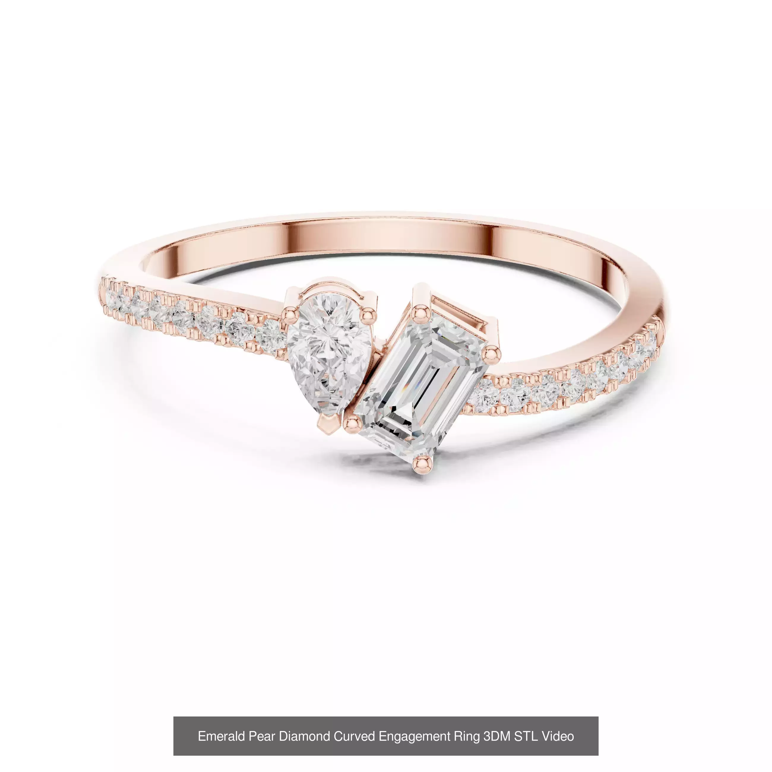 229 Emerald Cut Diamond Rings 3DM STL OBJ FBX 3 Render Video 3D Model Collection_35