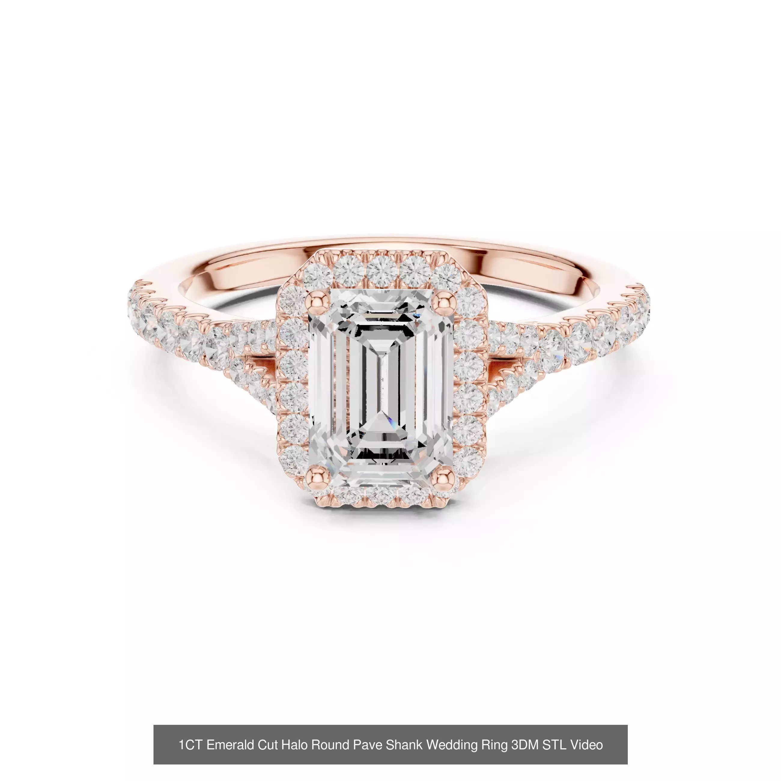 229 Emerald Cut Diamond Rings 3DM STL OBJ FBX 3 Render Video 3D Model Collection_214