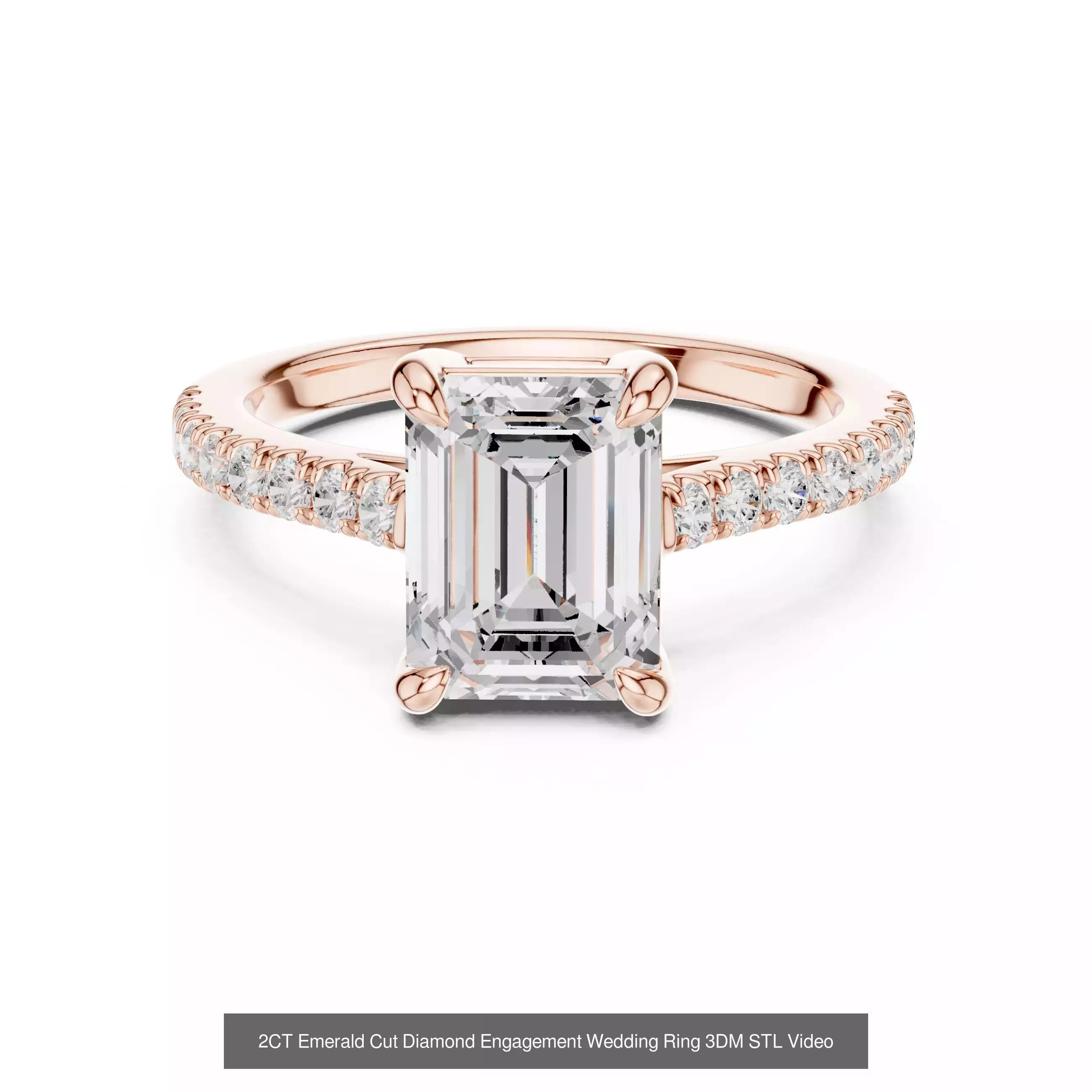 229 Emerald Cut Diamond Rings 3DM STL OBJ FBX 3 Render Video 3D Model Collection_161