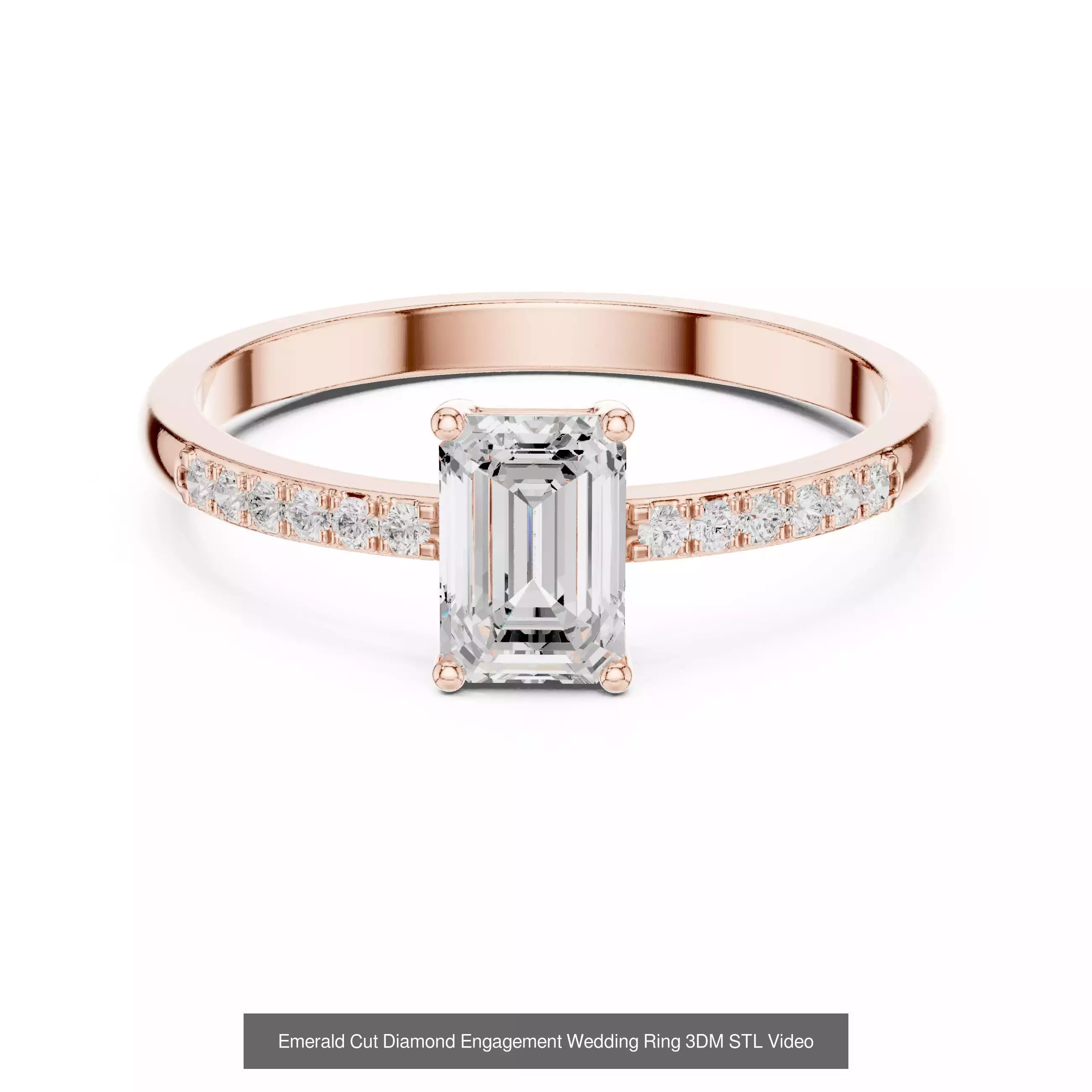 229 Emerald Cut Diamond Rings 3DM STL OBJ FBX 3 Render Video 3D Model Collection_37