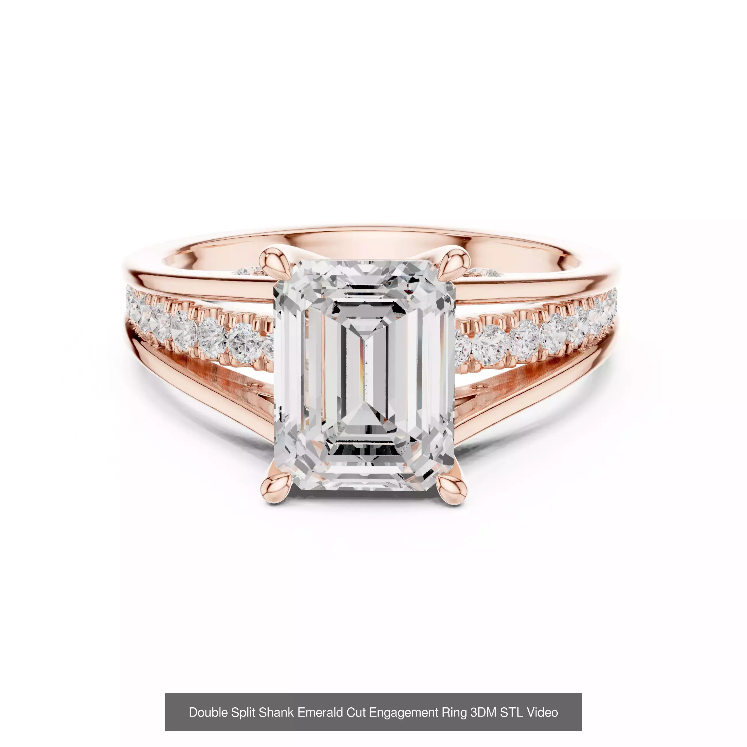 229 Emerald Cut Diamond Rings 3DM STL OBJ FBX 3 Render Video 3D Model Collection_111