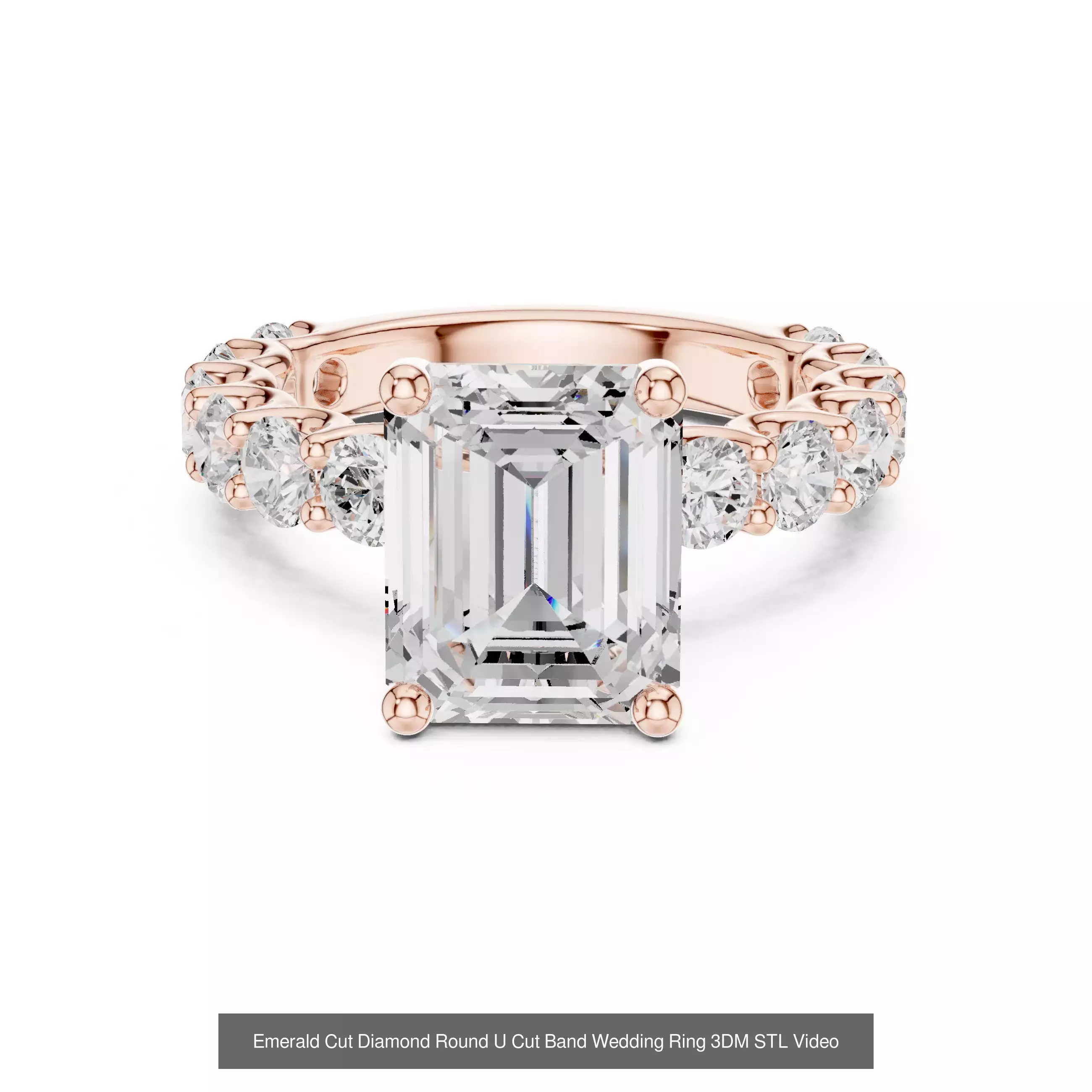 229 Emerald Cut Diamond Rings 3DM STL OBJ FBX 3 Render Video 3D Model Collection_215