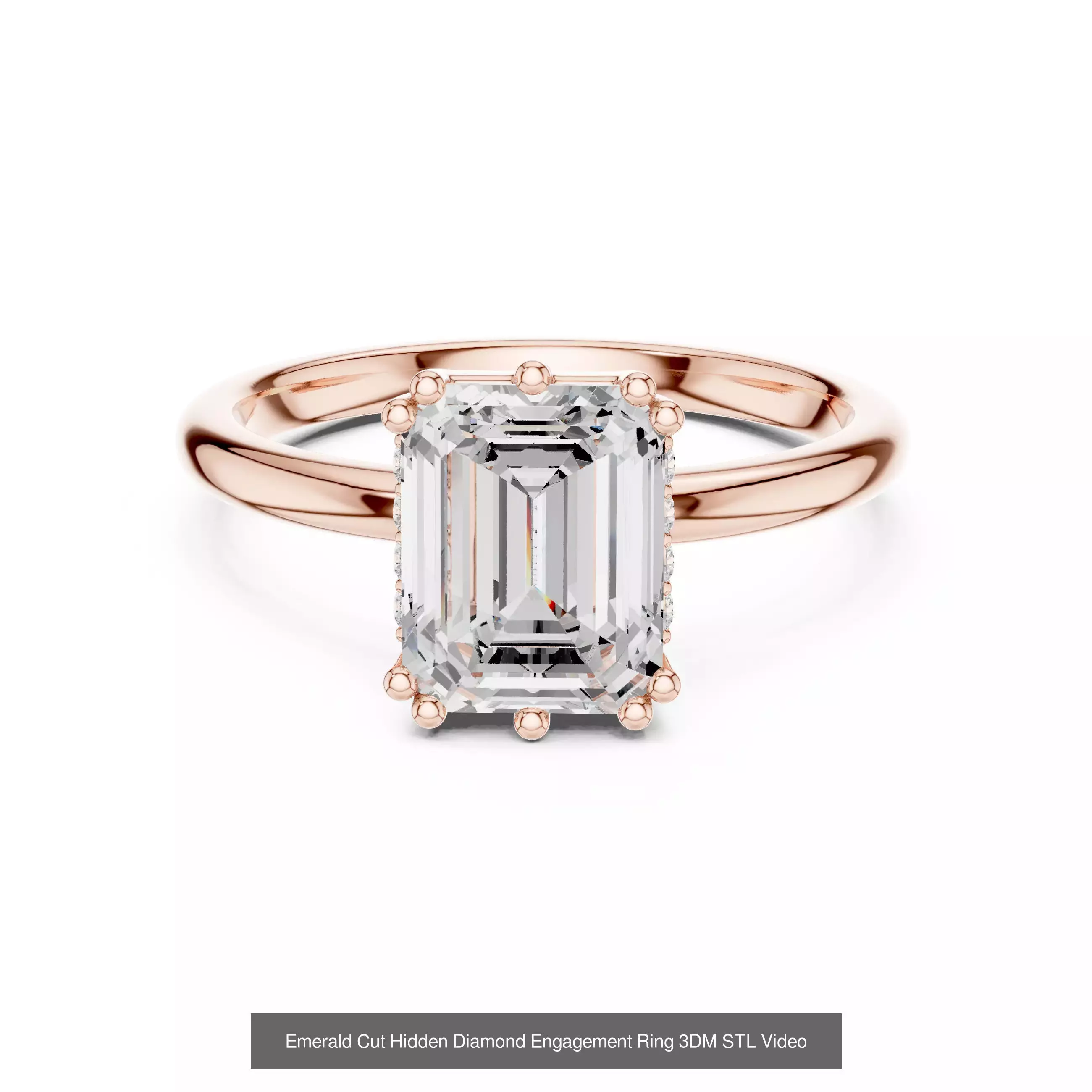 229 Emerald Cut Diamond Rings 3DM STL OBJ FBX 3 Render Video 3D Model Collection_170