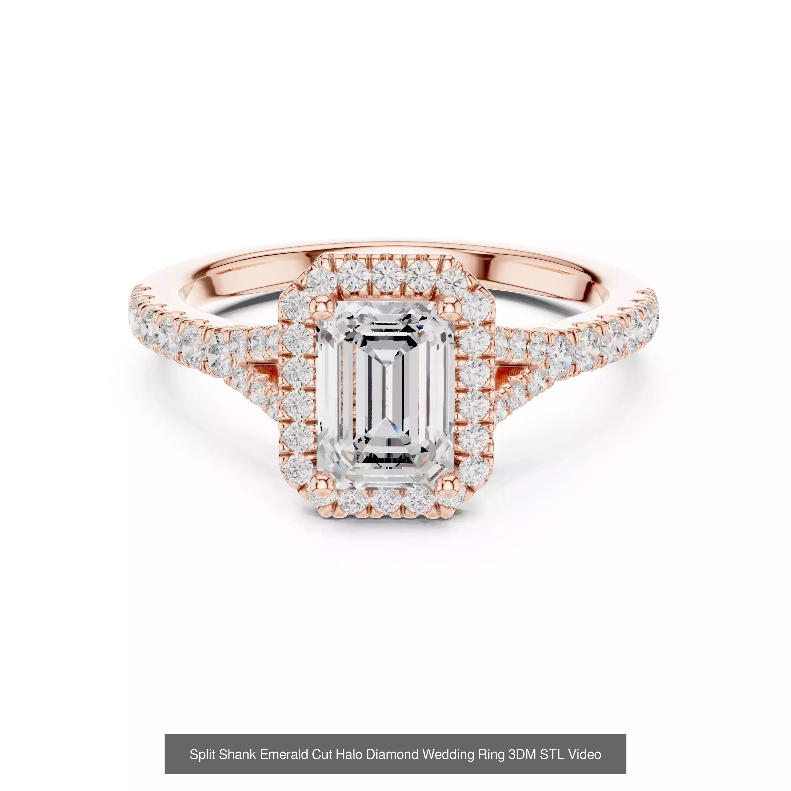 229 Emerald Cut Diamond Rings 3DM STL OBJ FBX 3 Render Video 3D Model Collection_167