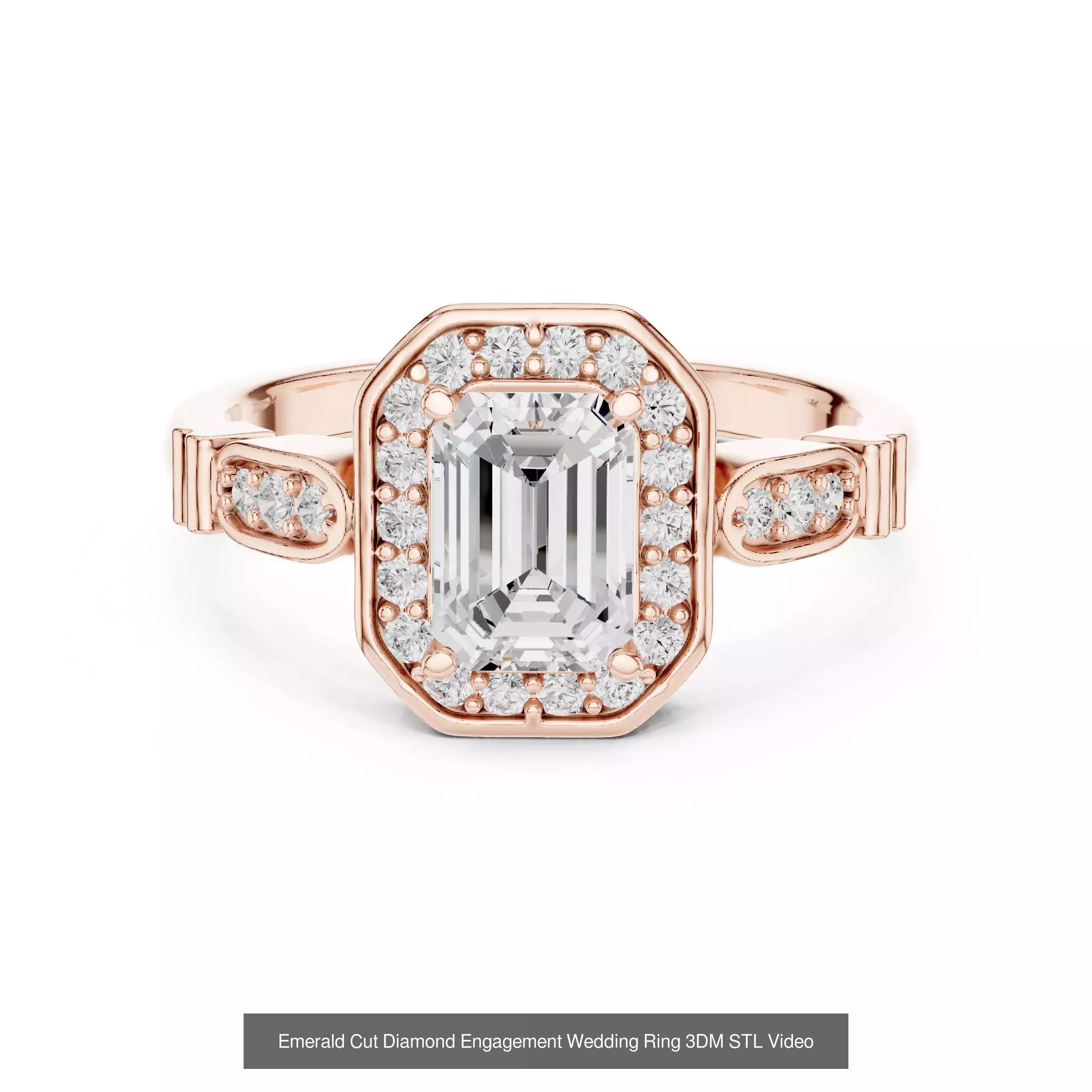 229 Emerald Cut Diamond Rings 3DM STL OBJ FBX 3 Render Video 3D Model Collection_192