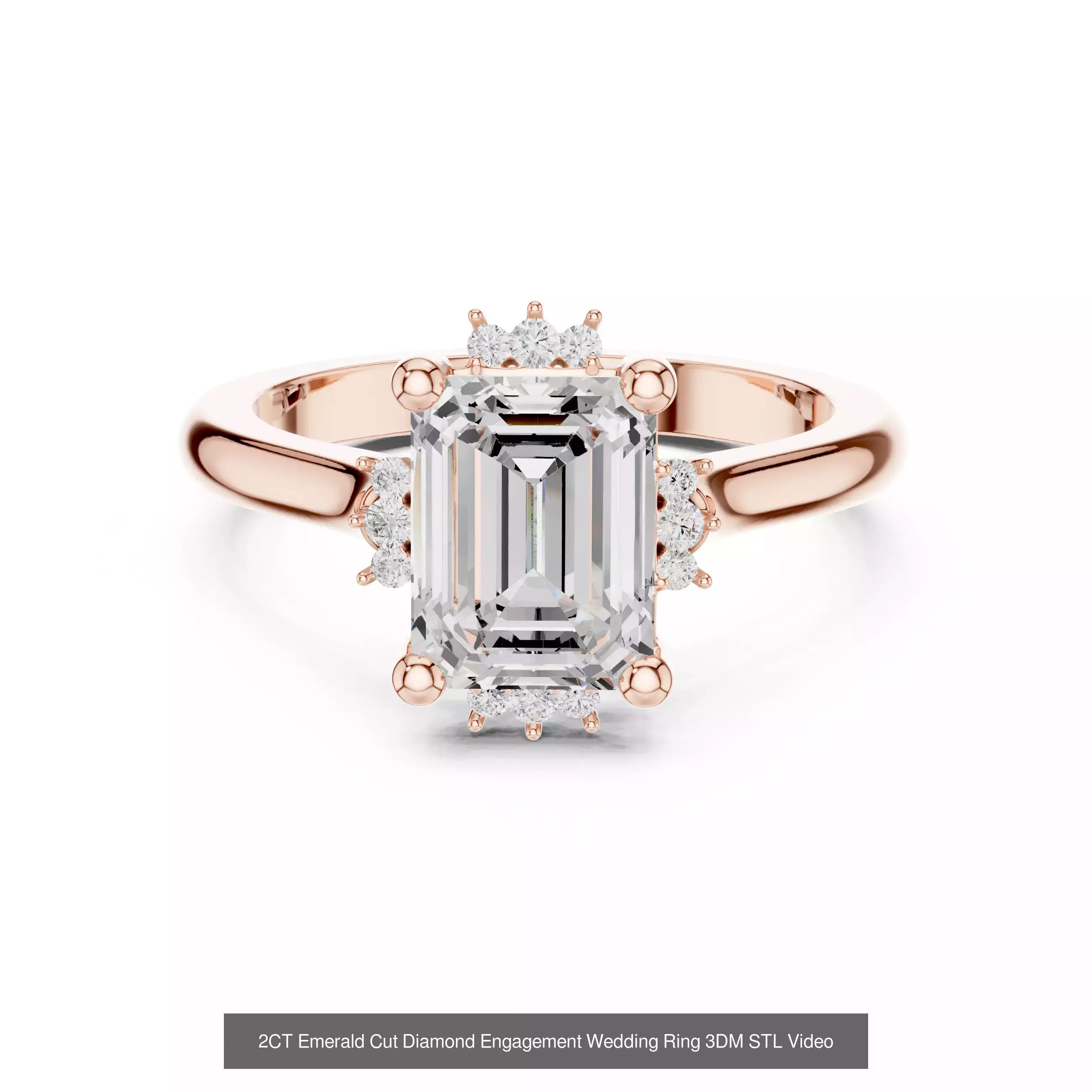 229 Emerald Cut Diamond Rings 3DM STL OBJ FBX 3 Render Video 3D Model Collection_64