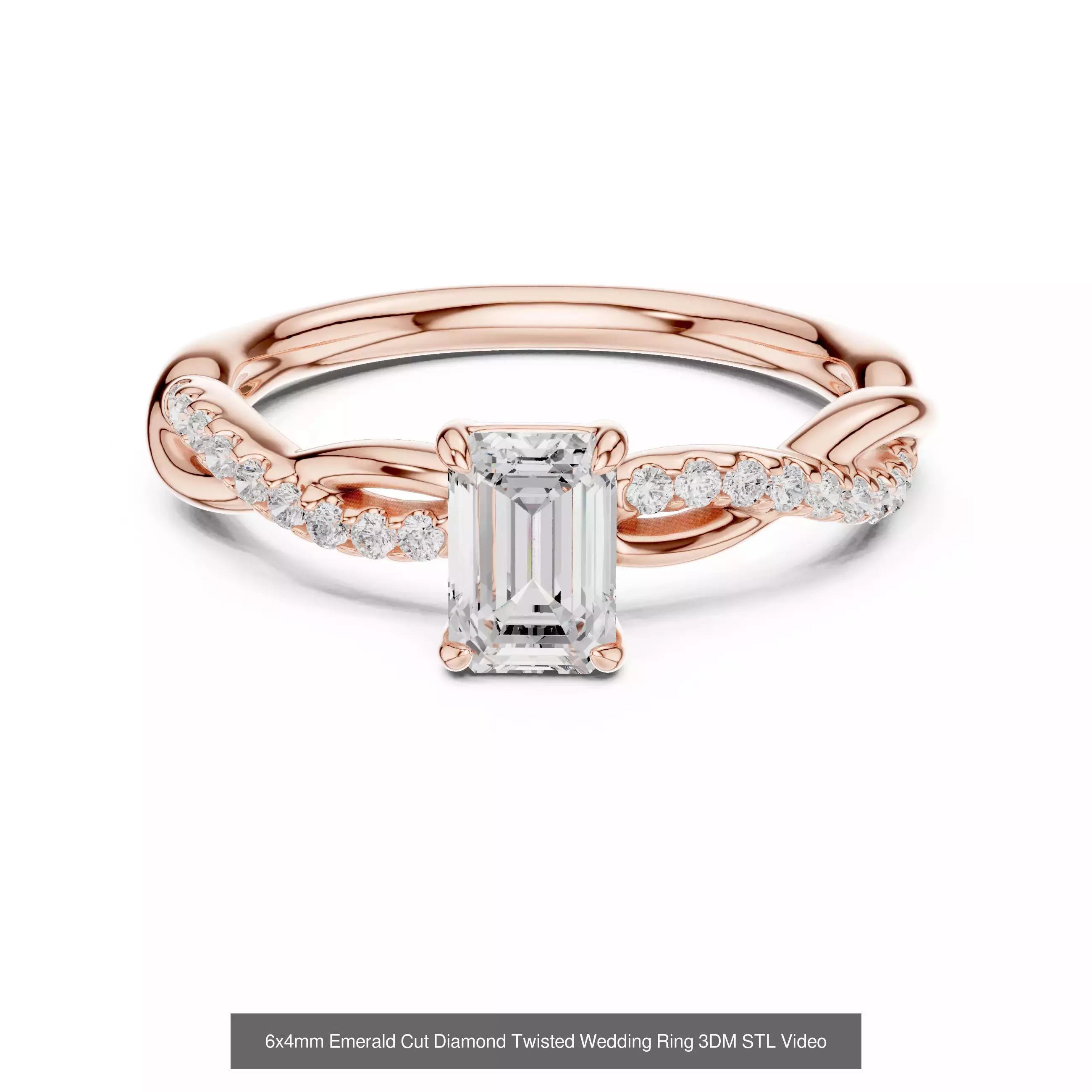 229 Emerald Cut Diamond Rings 3DM STL OBJ FBX 3 Render Video 3D Model Collection_150