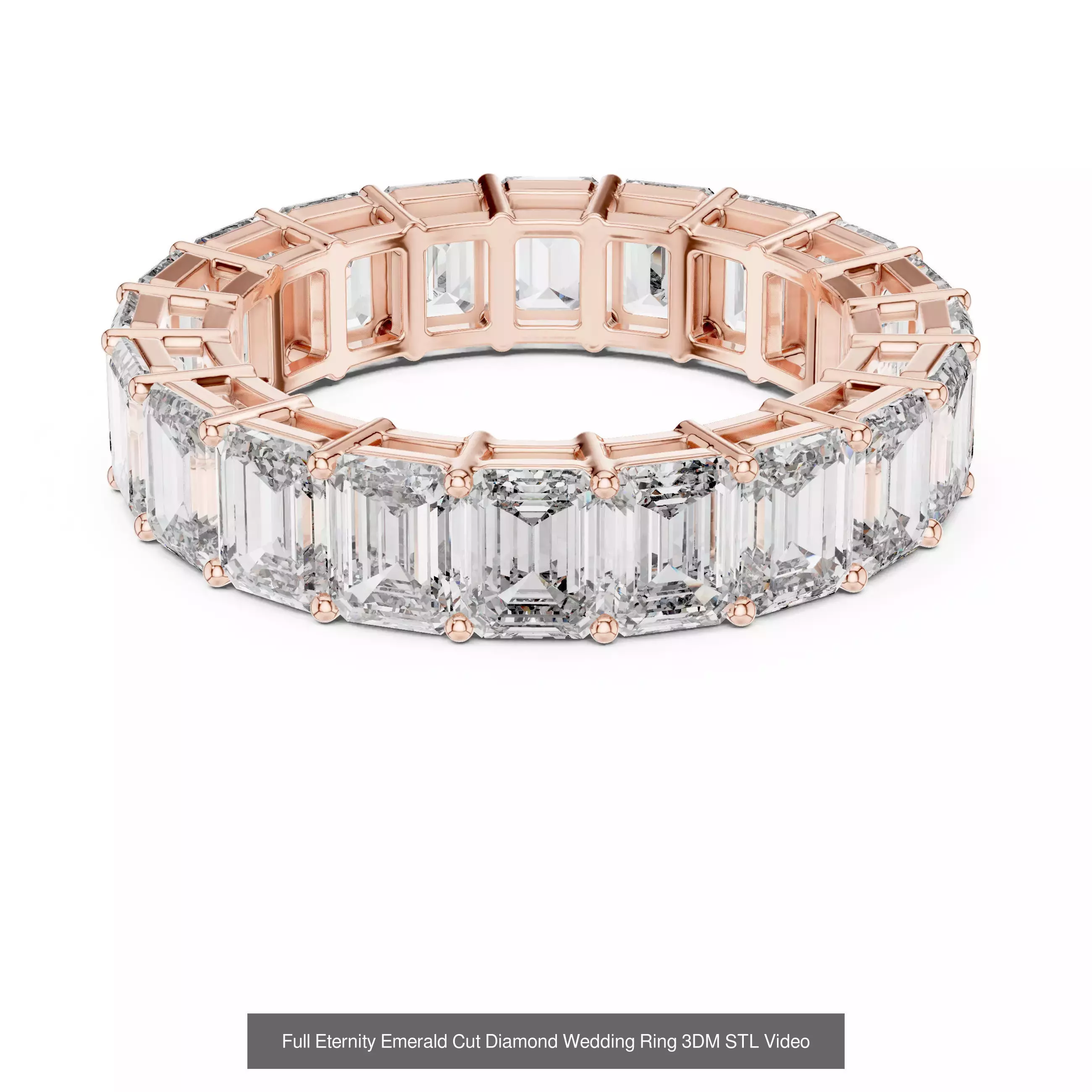 229 Emerald Cut Diamond Rings 3DM STL OBJ FBX 3 Render Video 3D Model Collection_133