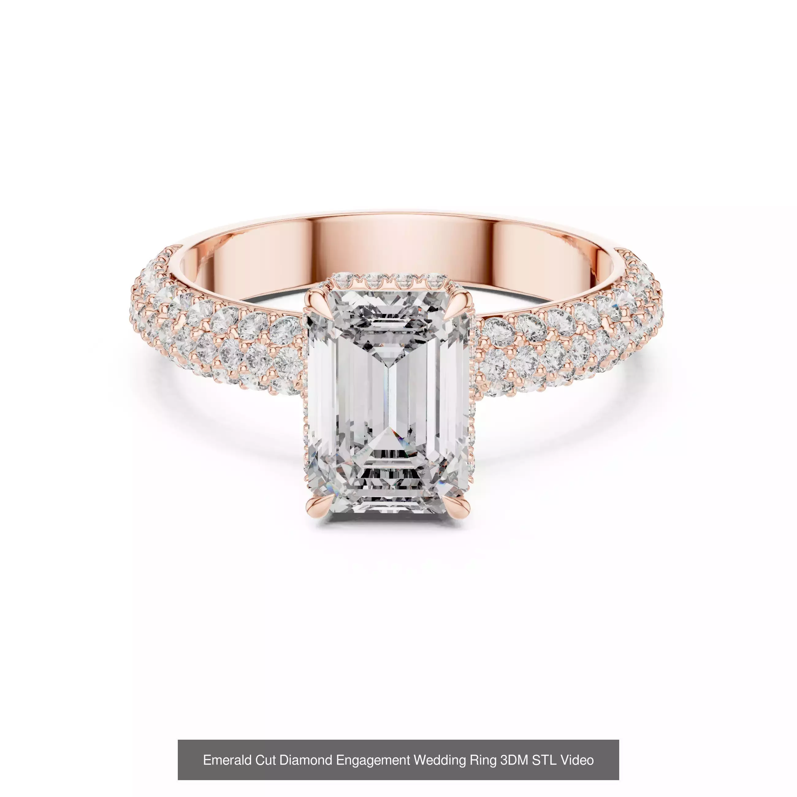 229 Emerald Cut Diamond Rings 3DM STL OBJ FBX 3 Render Video 3D Model Collection_110