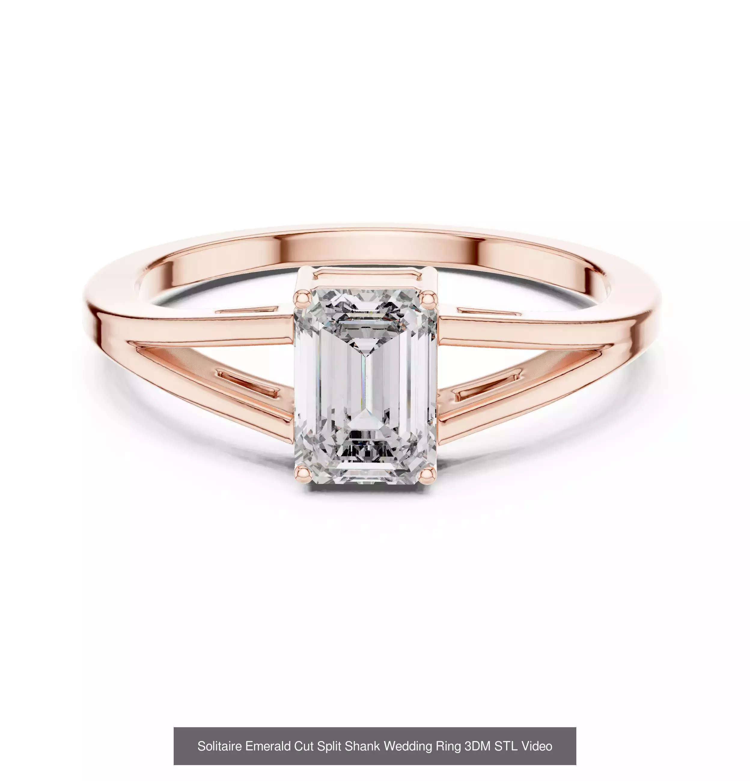 229 Emerald Cut Diamond Rings 3DM STL OBJ FBX 3 Render Video 3D Model Collection_81