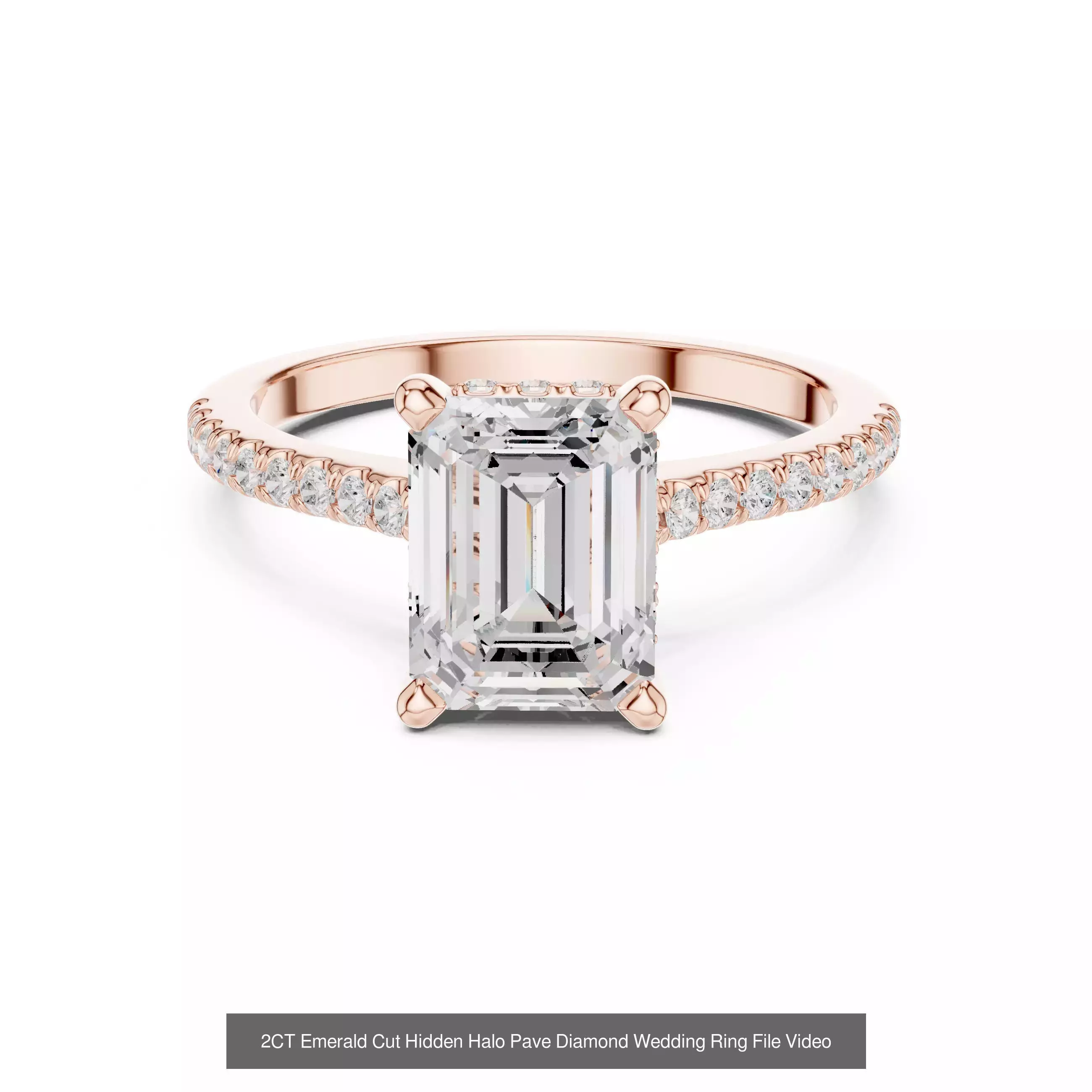 229 Emerald Cut Diamond Rings 3DM STL OBJ FBX 3 Render Video 3D Model Collection_196