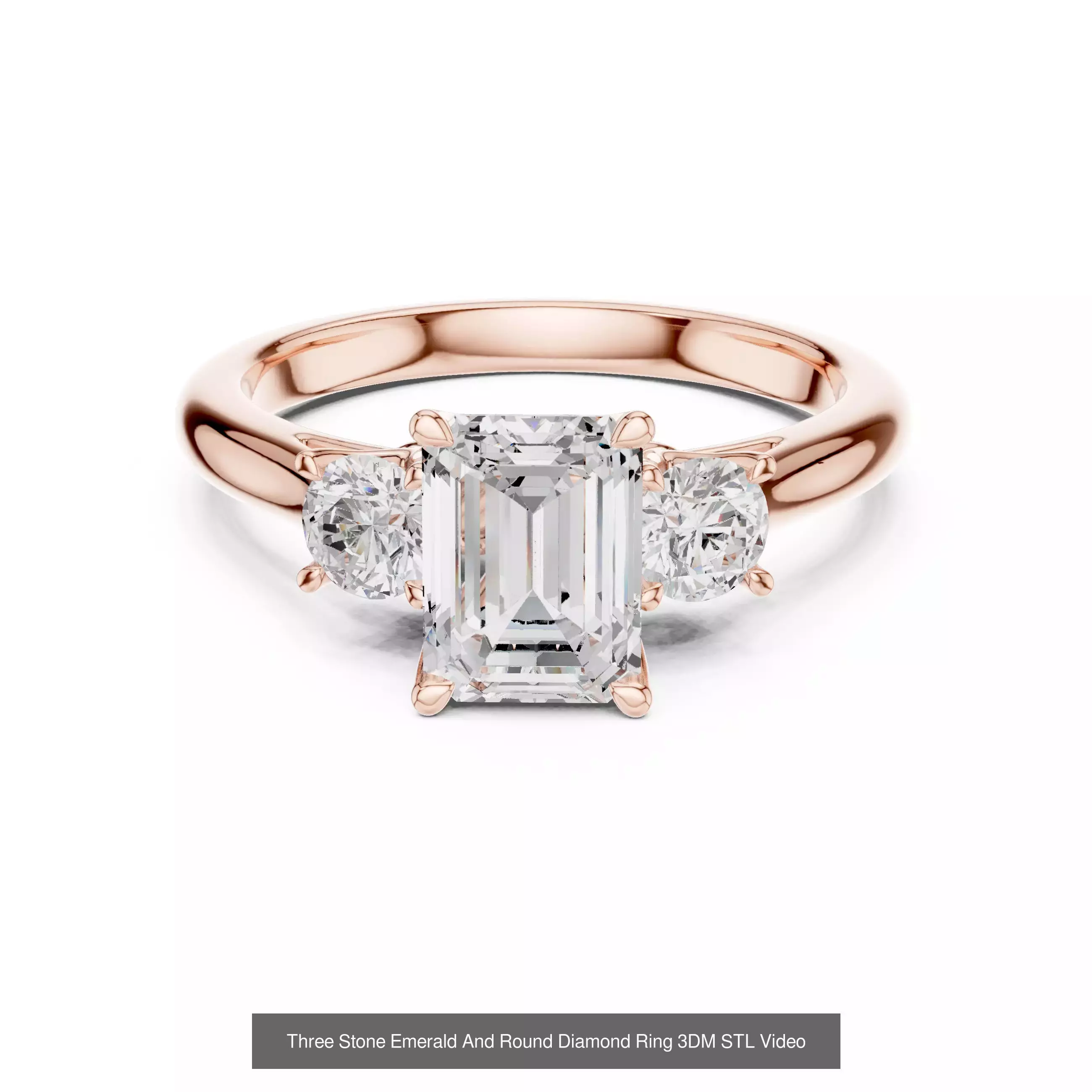 229 Emerald Cut Diamond Rings 3DM STL OBJ FBX 3 Render Video 3D Model Collection_212