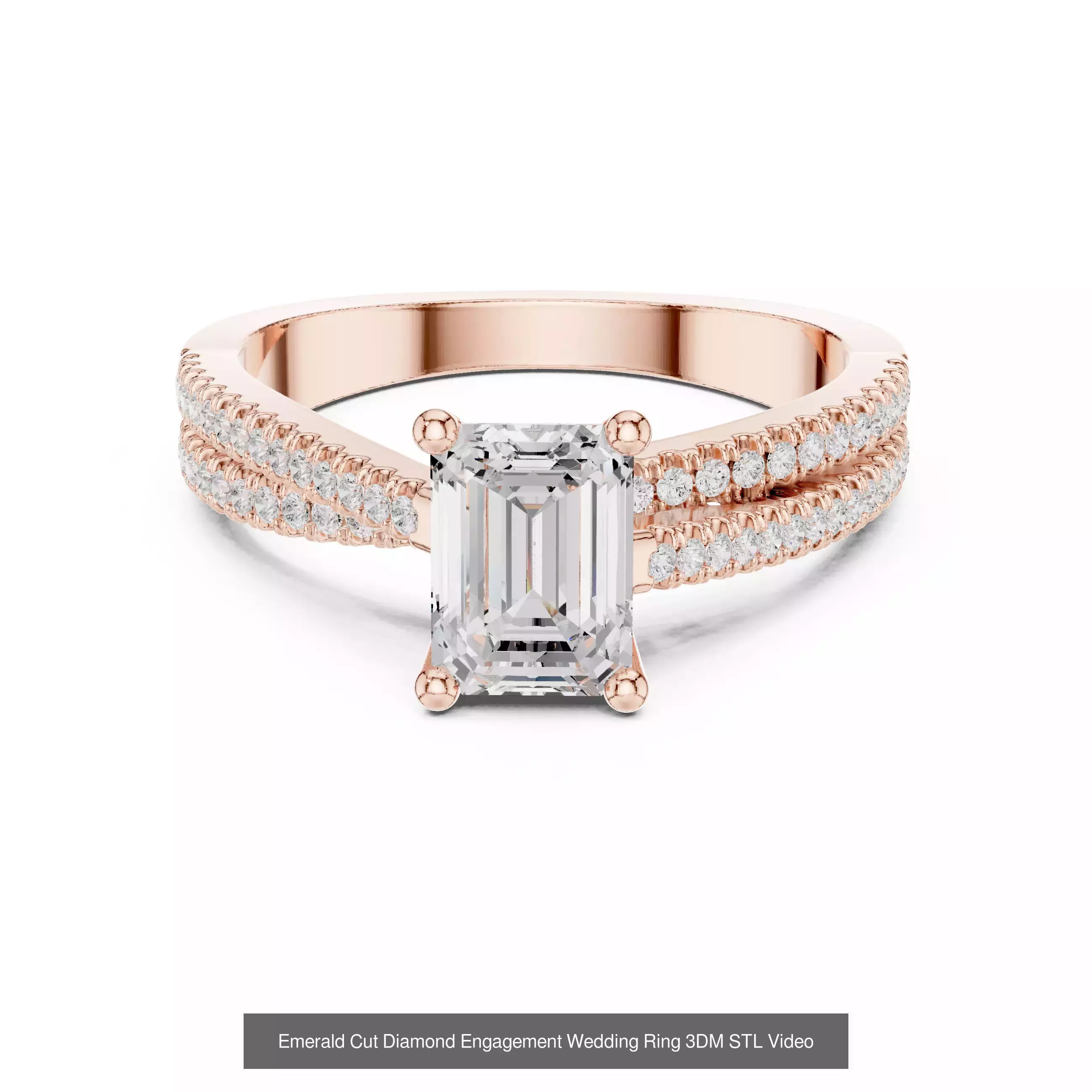 229 Emerald Cut Diamond Rings 3DM STL OBJ FBX 3 Render Video 3D Model Collection_91