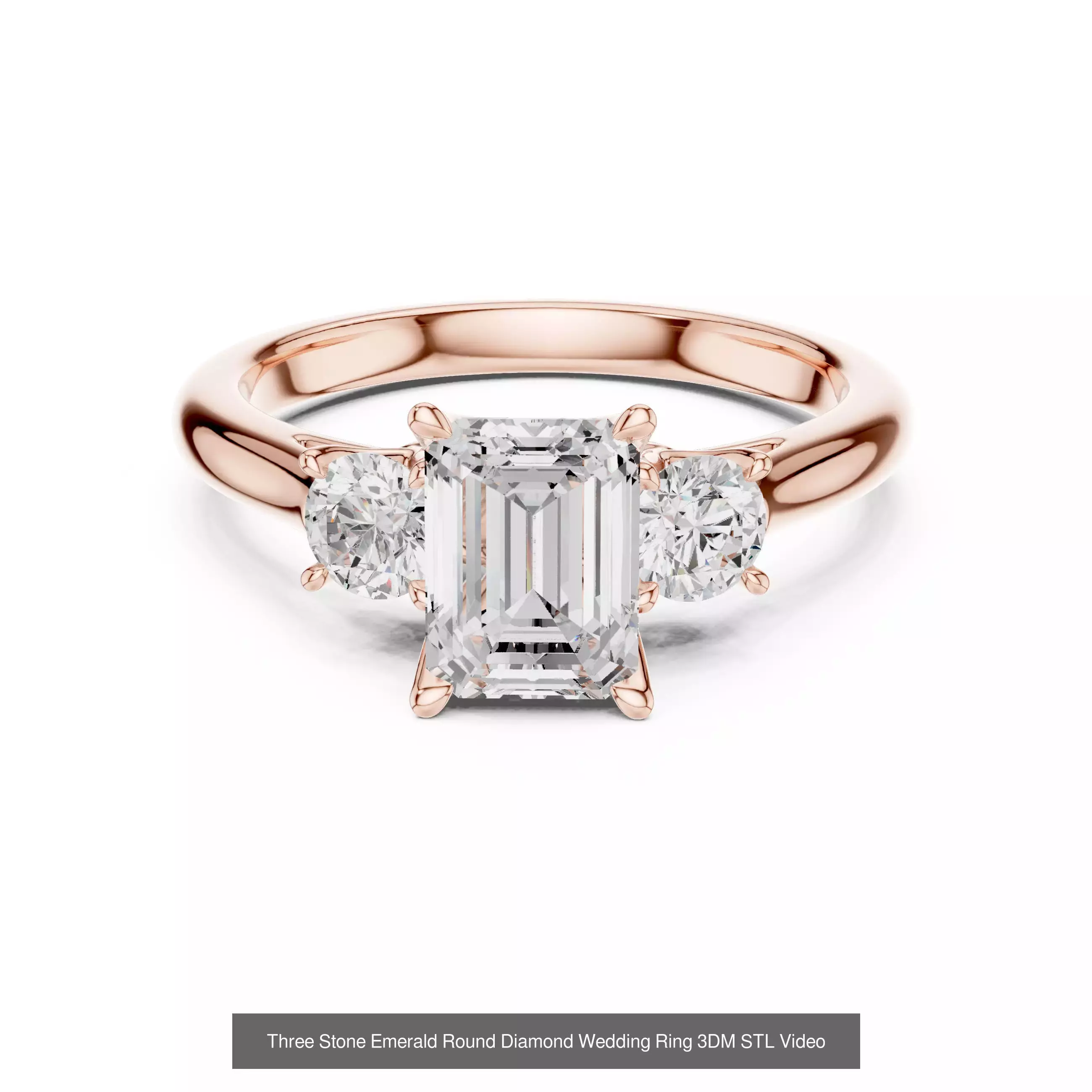 229 Emerald Cut Diamond Rings 3DM STL OBJ FBX 3 Render Video 3D Model Collection_163