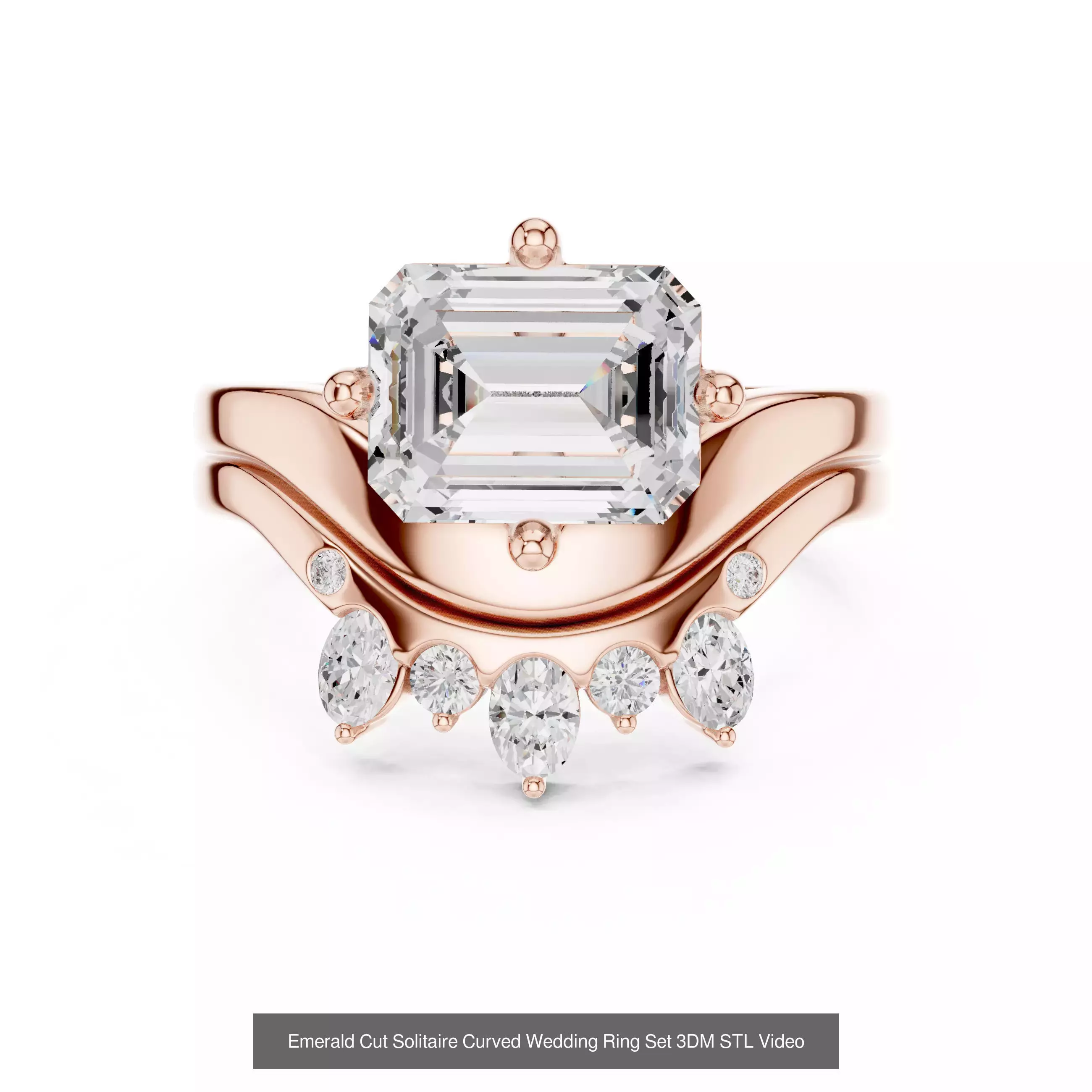 229 Emerald Cut Diamond Rings 3DM STL OBJ FBX 3 Render Video 3D Model Collection_154