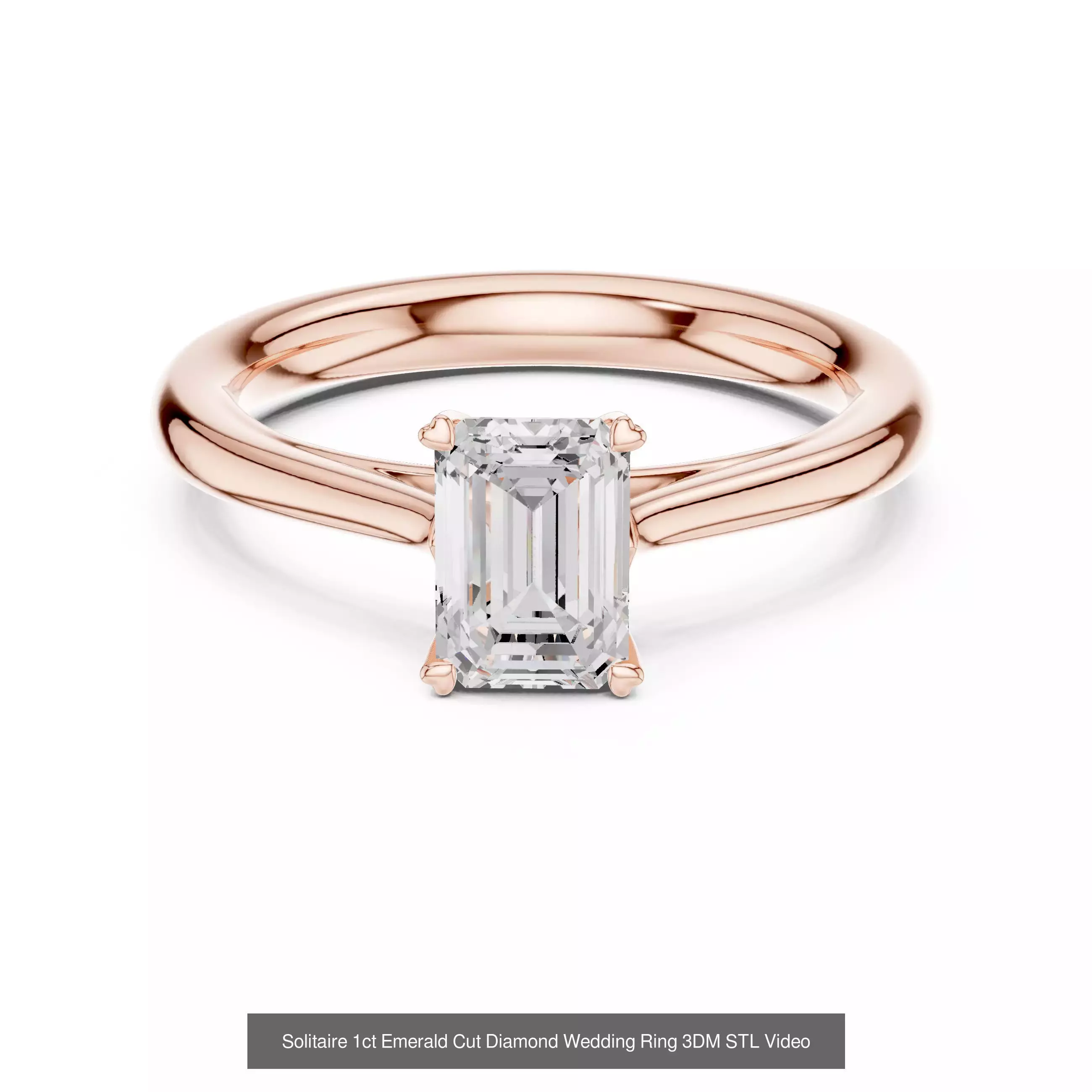 229 Emerald Cut Diamond Rings 3DM STL OBJ FBX 3 Render Video 3D Model Collection_148