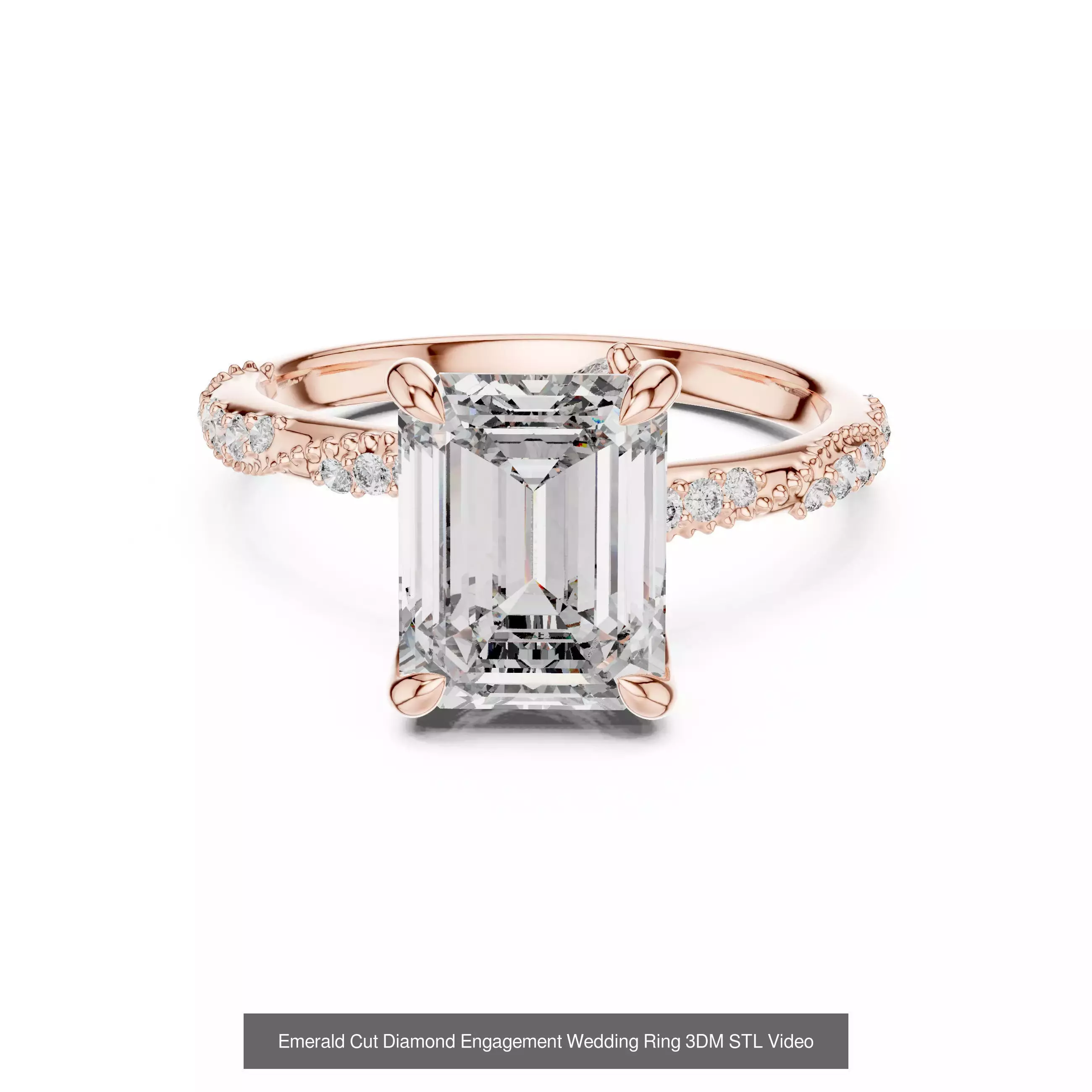 229 Emerald Cut Diamond Rings 3DM STL OBJ FBX 3 Render Video 3D Model Collection_128