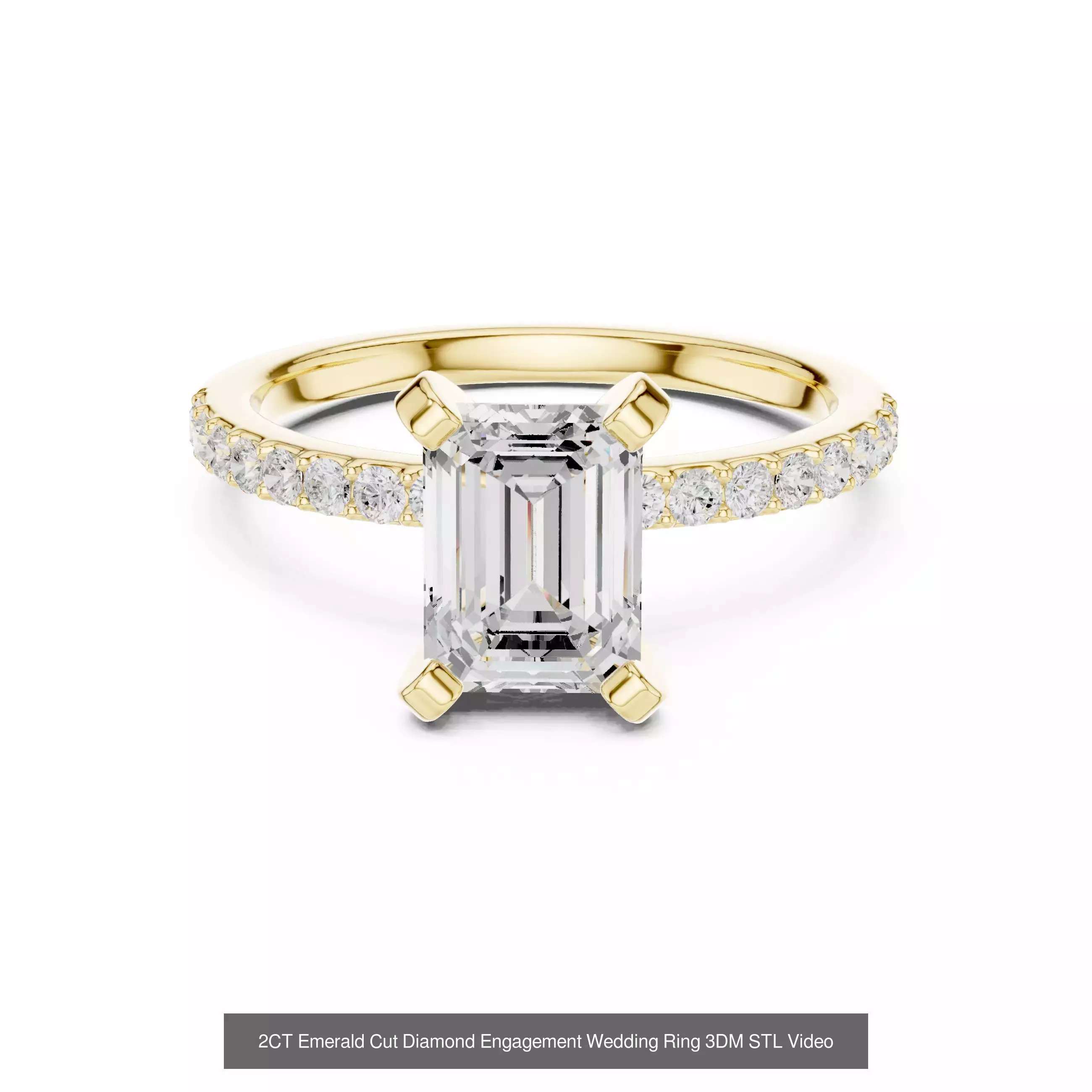 229 Emerald Cut Diamond Rings 3DM STL OBJ FBX 3 Render Video 3D Model Collection_211