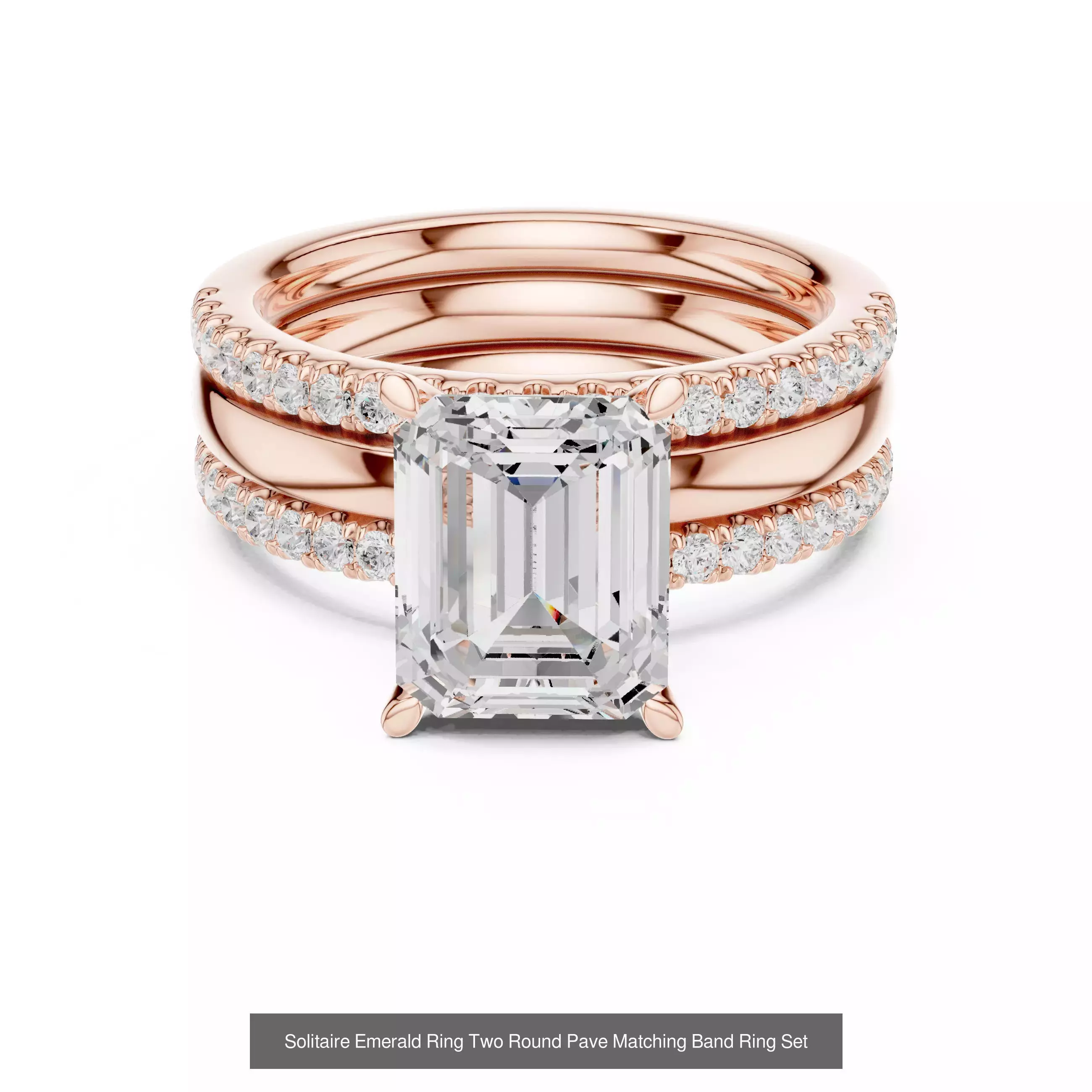 229 Emerald Cut Diamond Rings 3DM STL OBJ FBX 3 Render Video 3D Model Collection_190