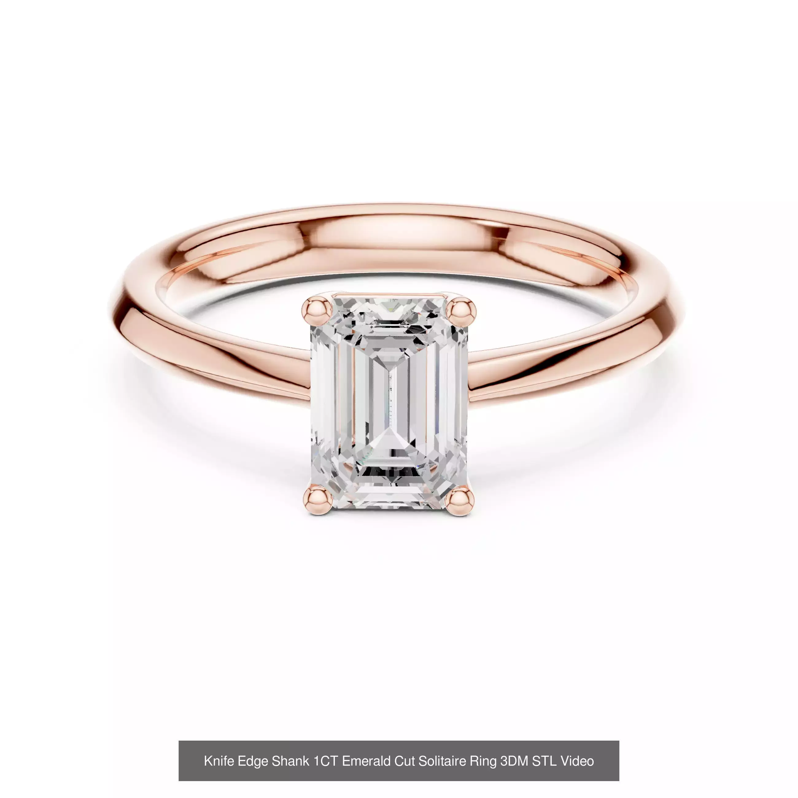 229 Emerald Cut Diamond Rings 3DM STL OBJ FBX 3 Render Video 3D Model Collection_147