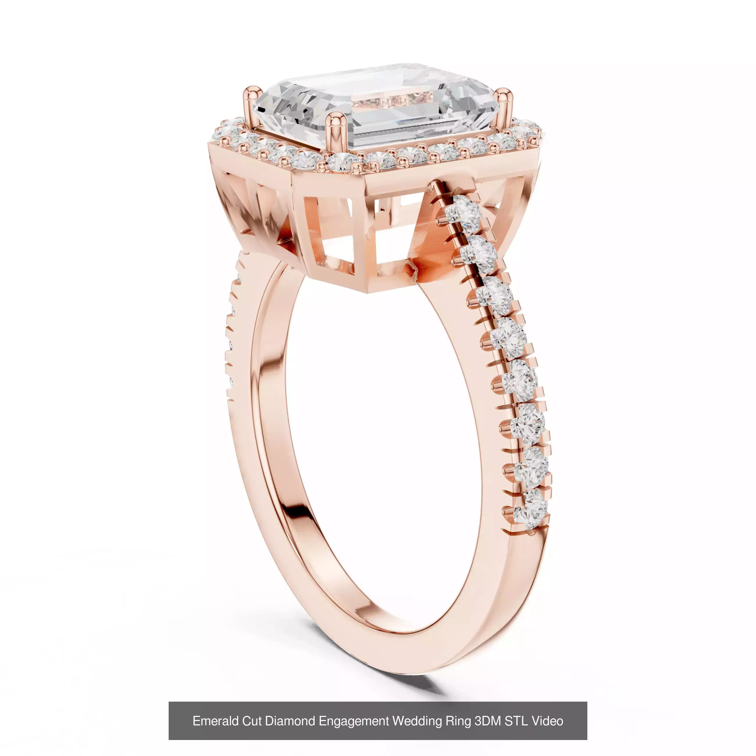 229 Emerald Cut Diamond Rings 3DM STL OBJ FBX 3 Render Video 3D Model Collection_70