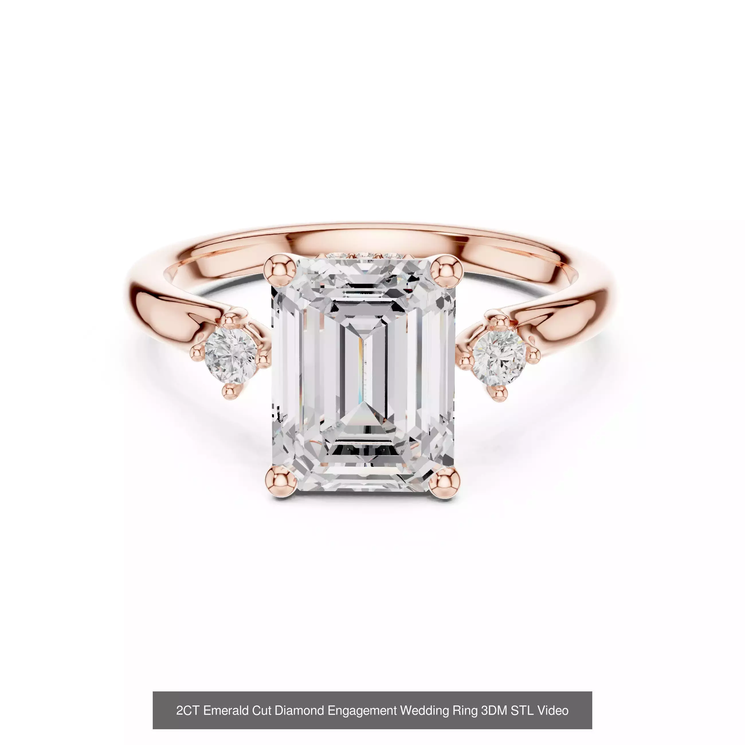 229 Emerald Cut Diamond Rings 3DM STL OBJ FBX 3 Render Video 3D Model Collection_188