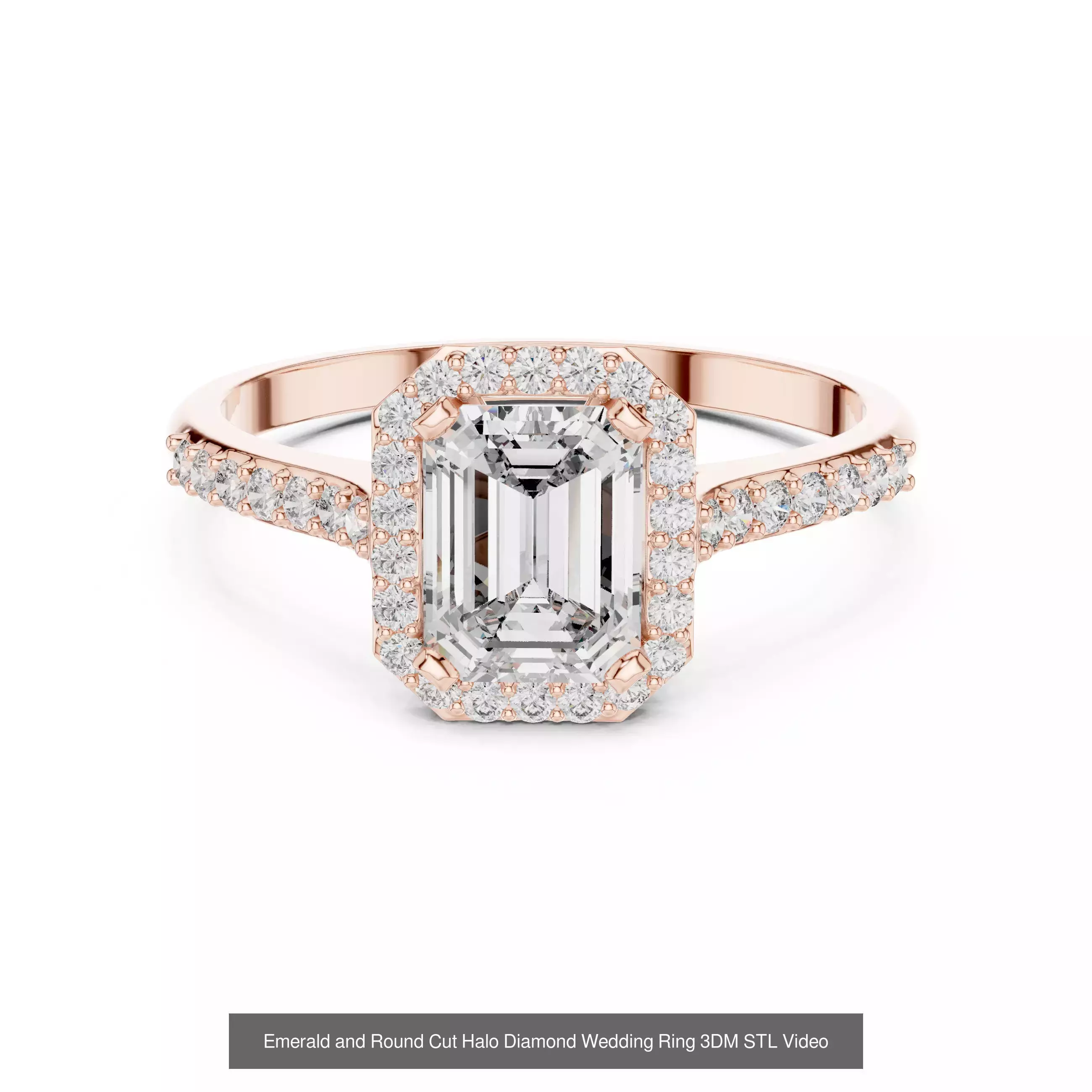 229 Emerald Cut Diamond Rings 3DM STL OBJ FBX 3 Render Video 3D Model Collection_102