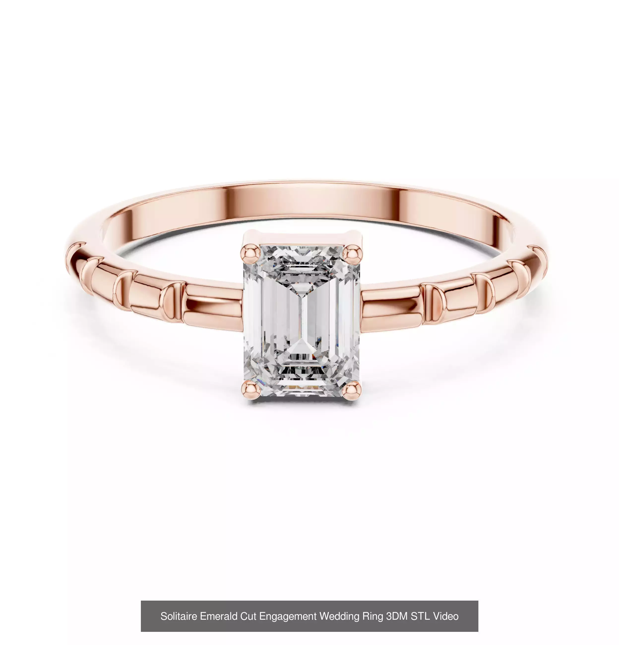 229 Emerald Cut Diamond Rings 3DM STL OBJ FBX 3 Render Video 3D Model Collection_80