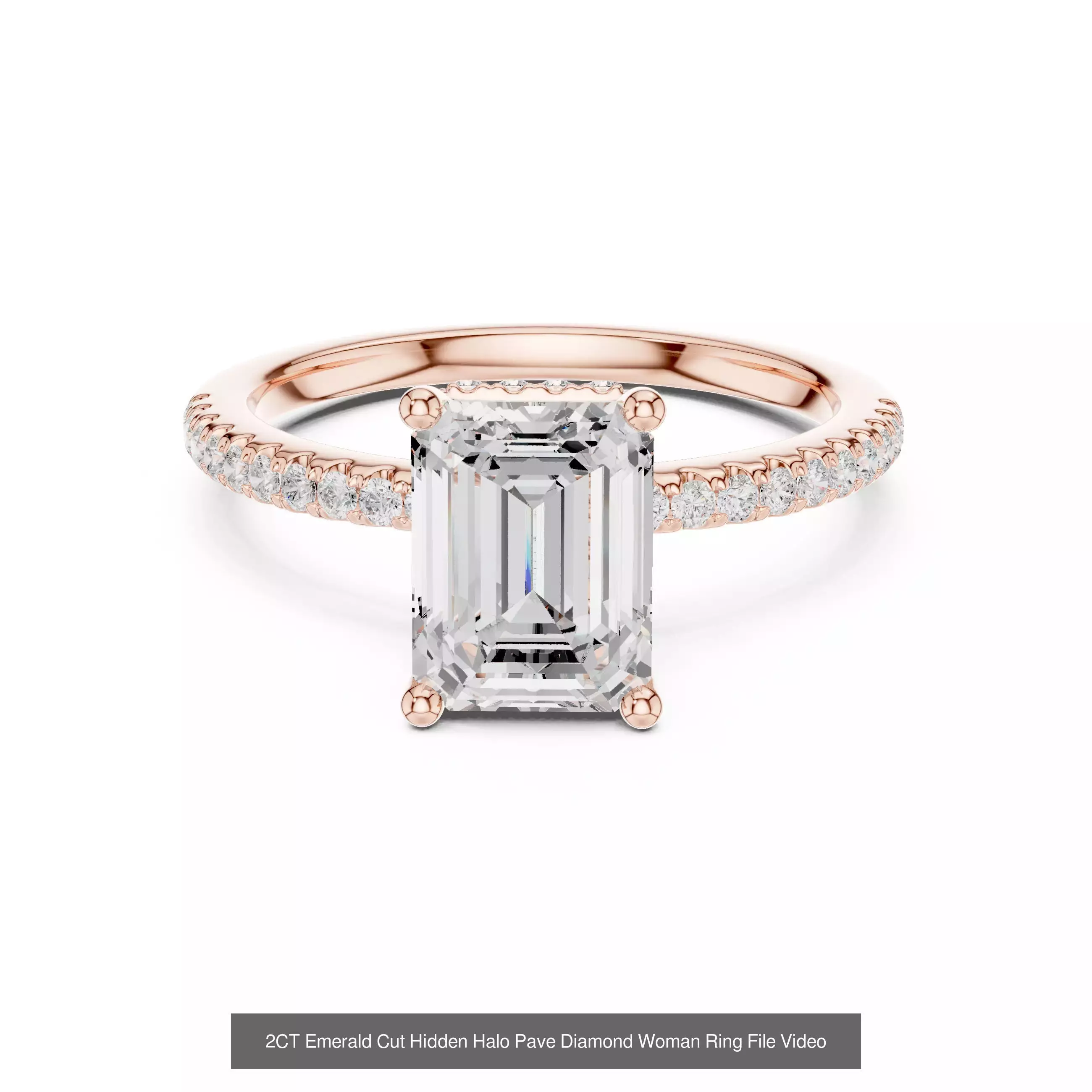 229 Emerald Cut Diamond Rings 3DM STL OBJ FBX 3 Render Video 3D Model Collection_179