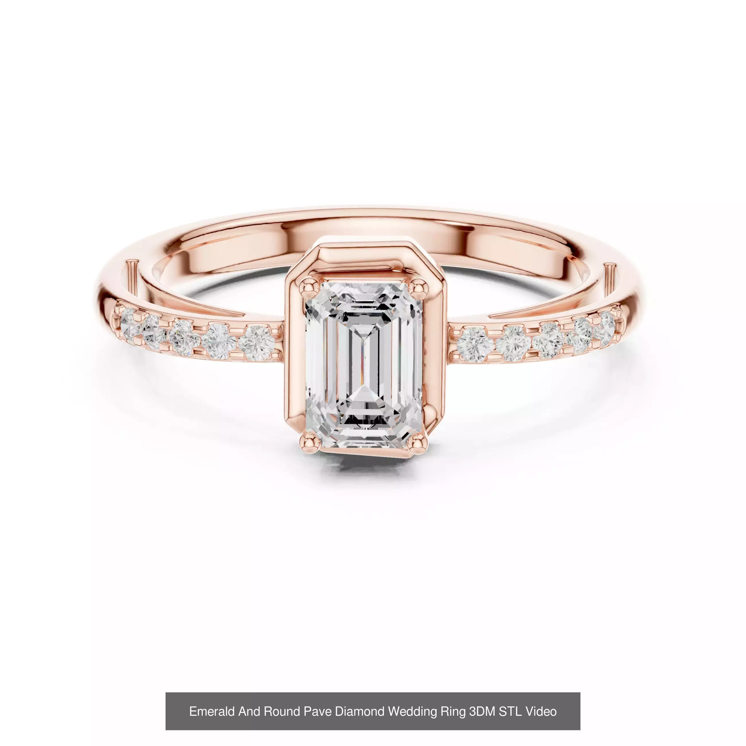 229 Emerald Cut Diamond Rings 3DM STL OBJ FBX 3 Render Video 3D Model Collection_143
